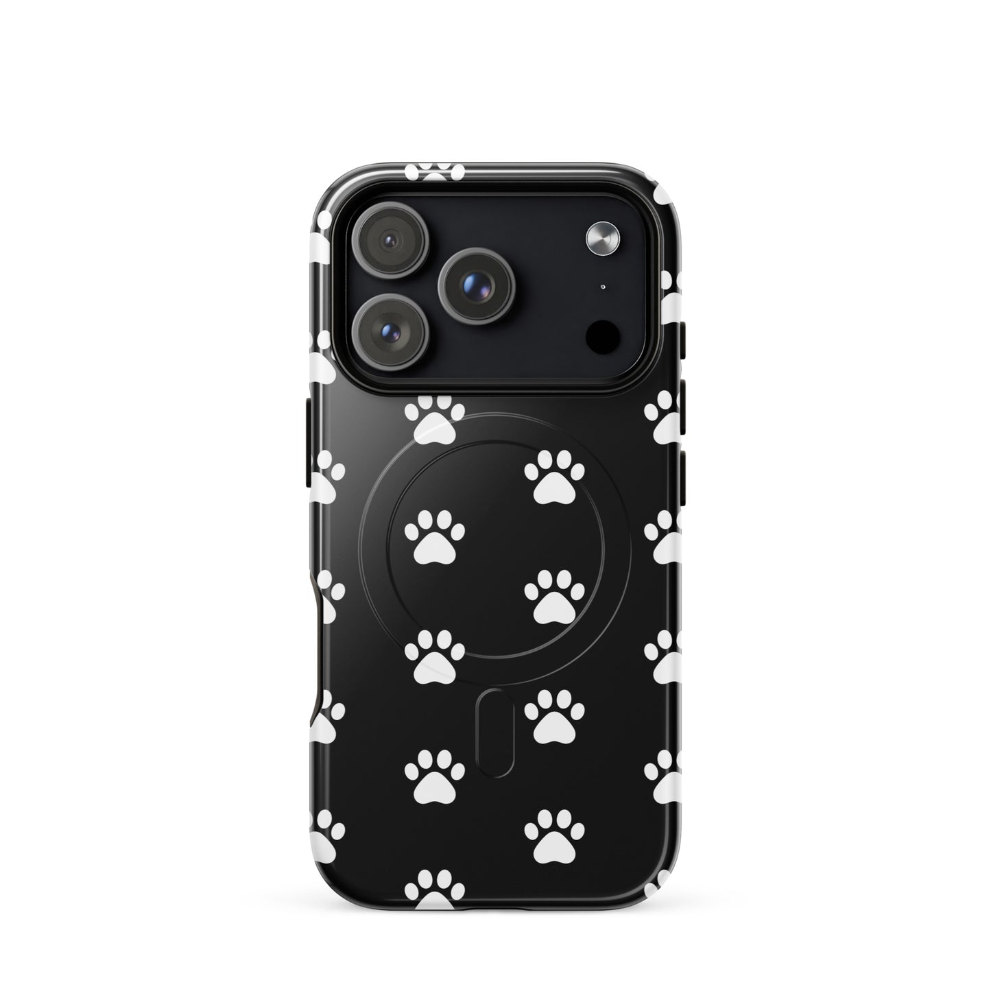 Magnetic Phone Case for iPhone with a paw print design, perfect for pet lovers and animal enthusiasts.