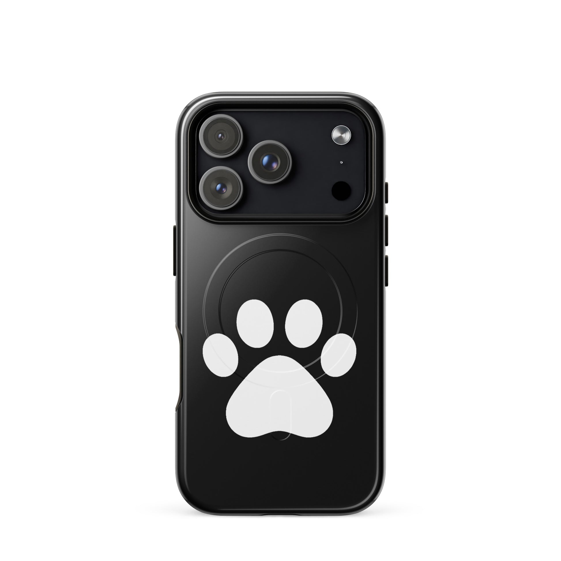 Magnetic Phone Case featuring a minimalist paw print design for pet lovers, perfect for iPhone.