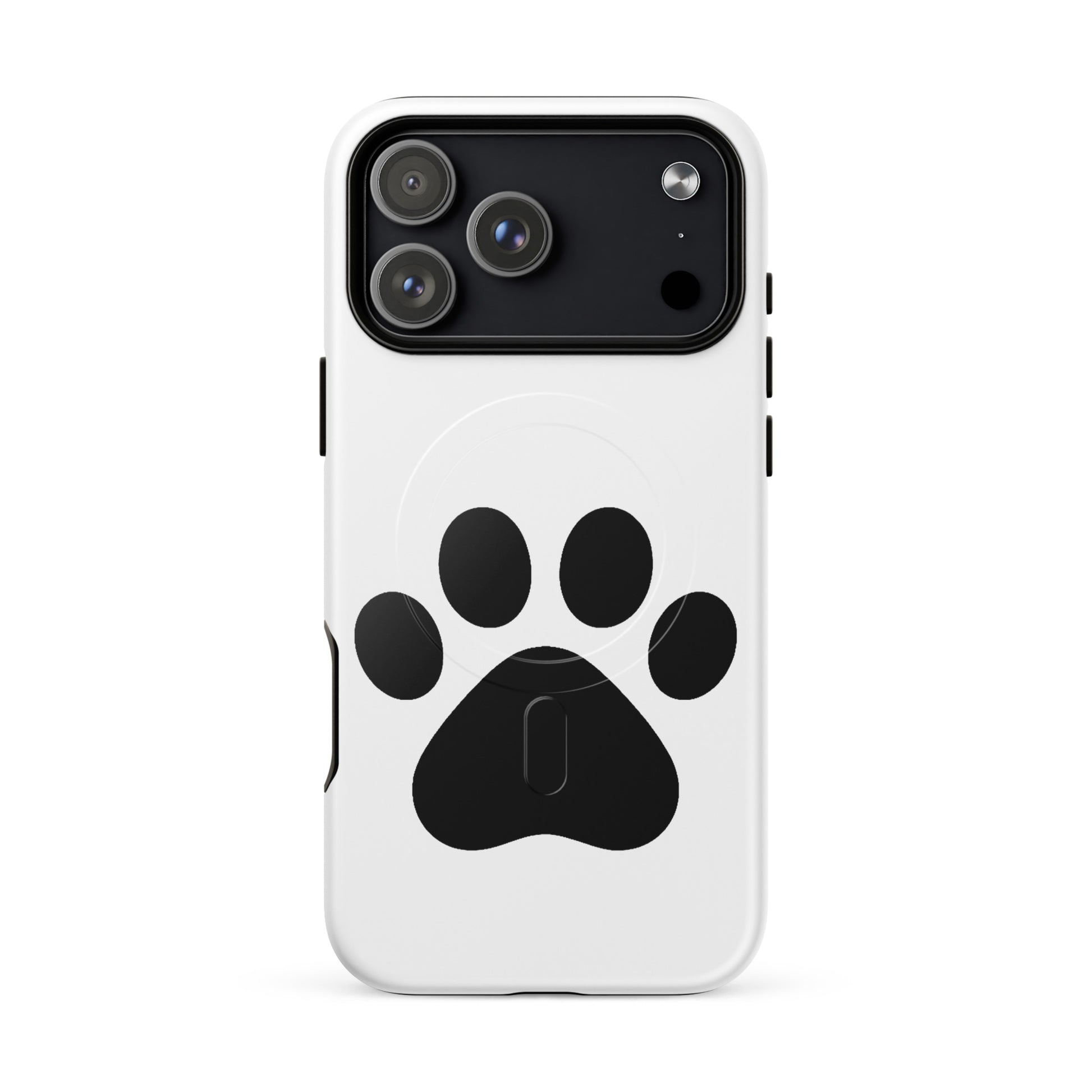 Magnetic Phone Case with minimalist paw print design for pet lovers, ideal for protecting smartphones.