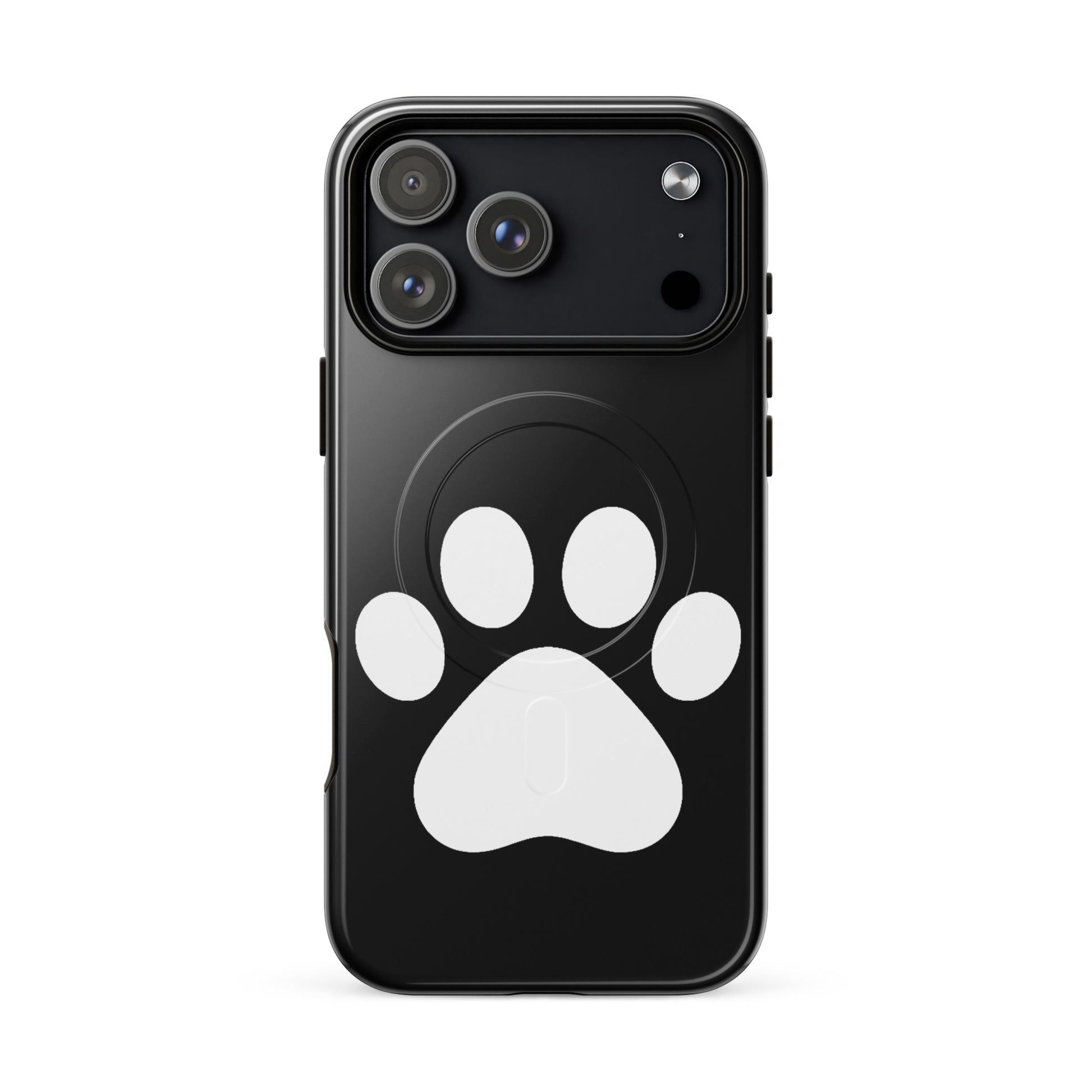 Magnetic Phone Case for iPhone featuring a minimalist paw print design for pet lovers.
