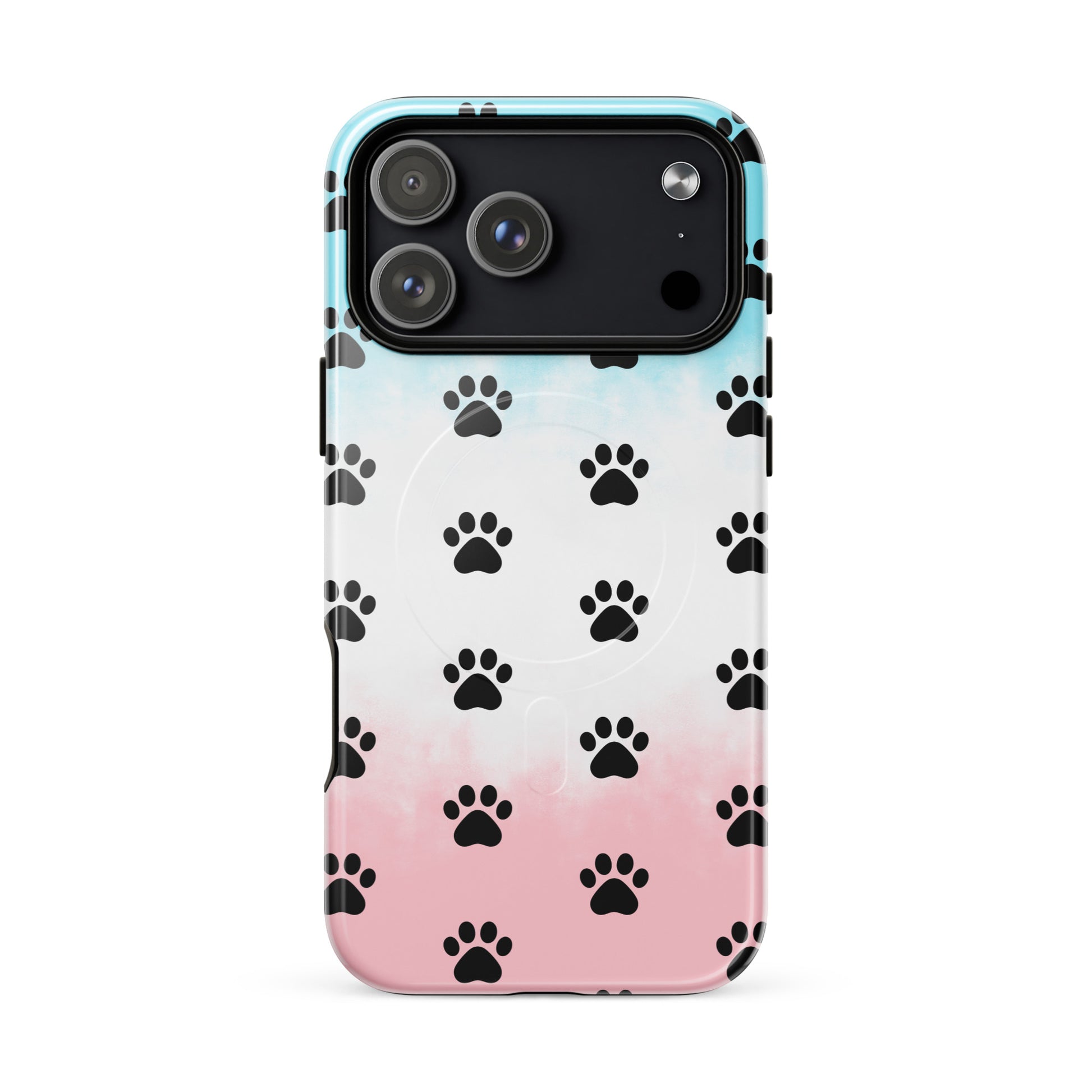 Magnetic Phone Case for iPhone featuring a playful paw print design for pet lovers.