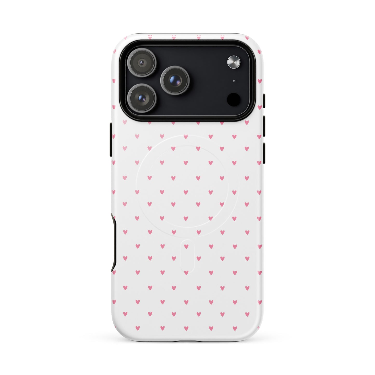 Magnetic Phone Case for iPhone with heart-dot pattern, stylish and modern design.