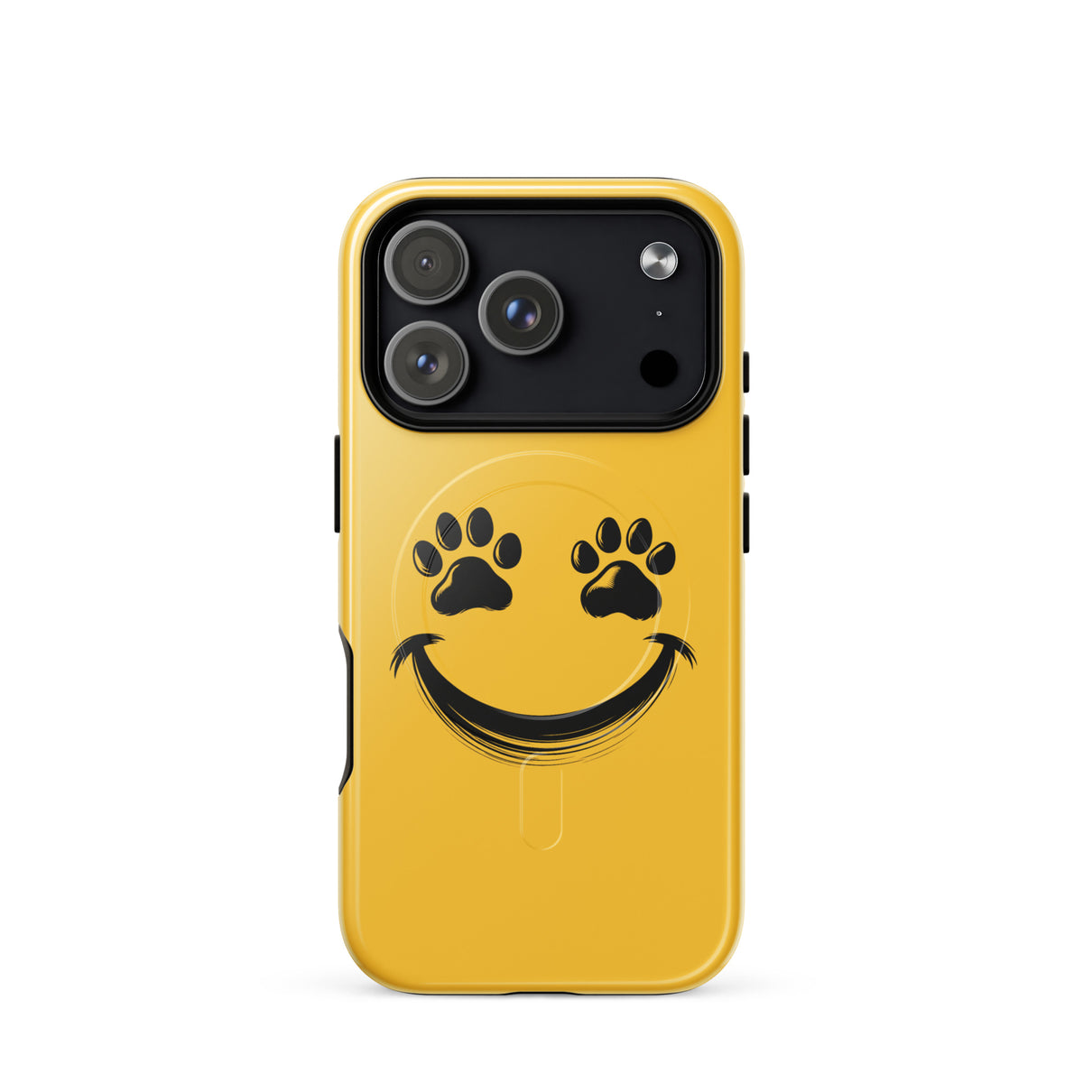 Magnetic Phone Case with smiley face and paw prints for pet lovers