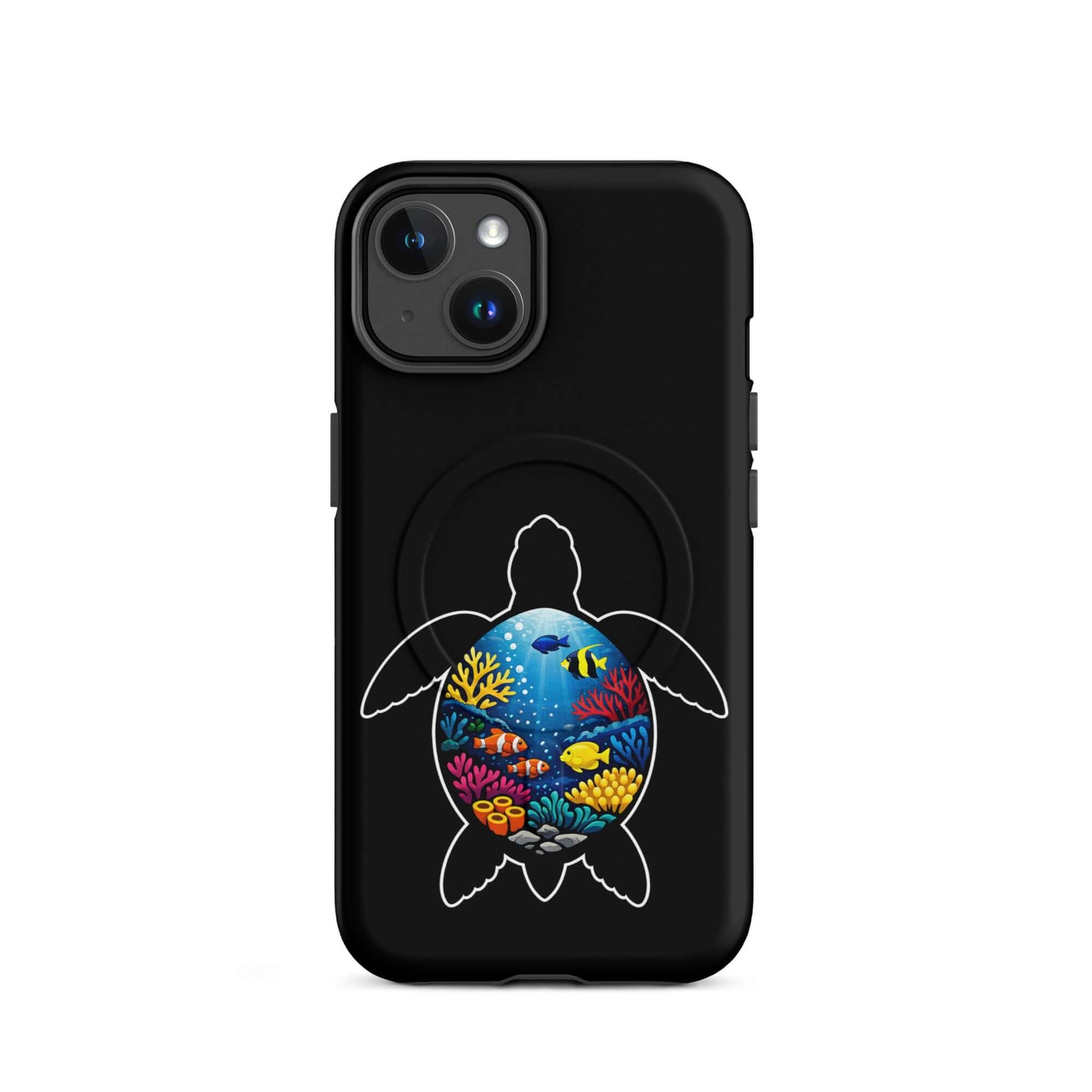 Magnetic Phone Case featuring a vibrant sea turtle reef design, ideal for ocean lovers seeking style and protection.