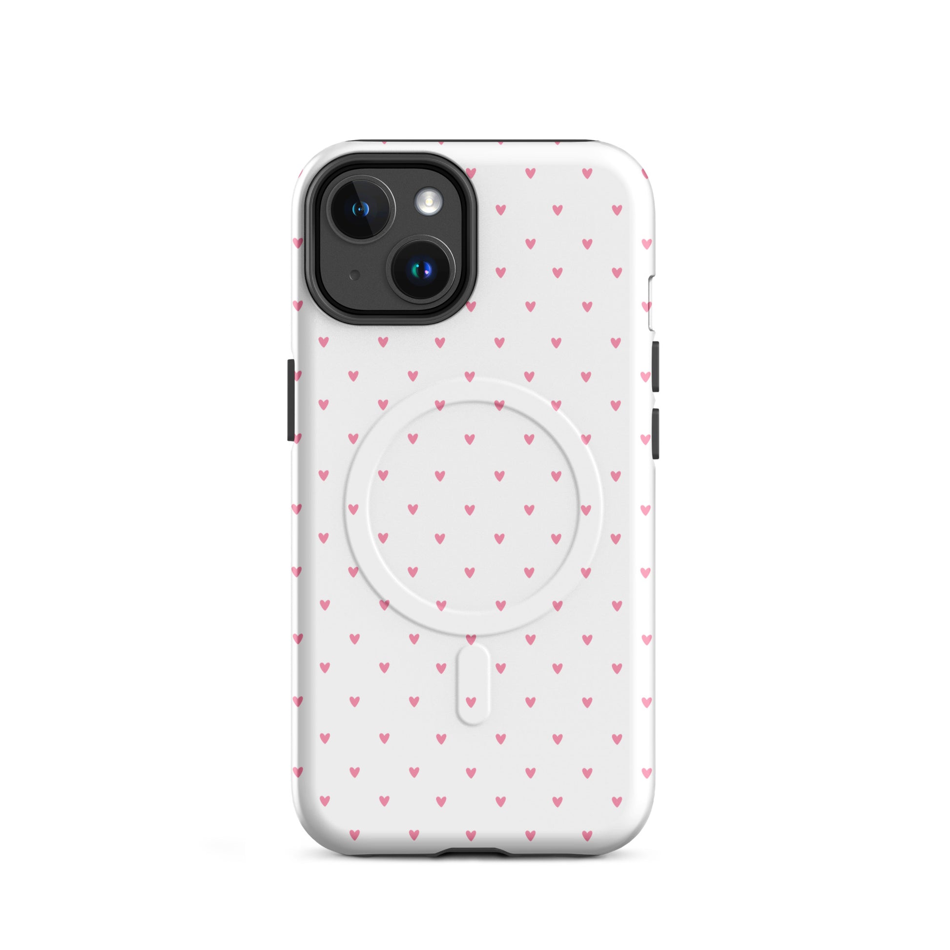 Magnetic Phone Case for iPhone with heart-dot pattern, playful design
