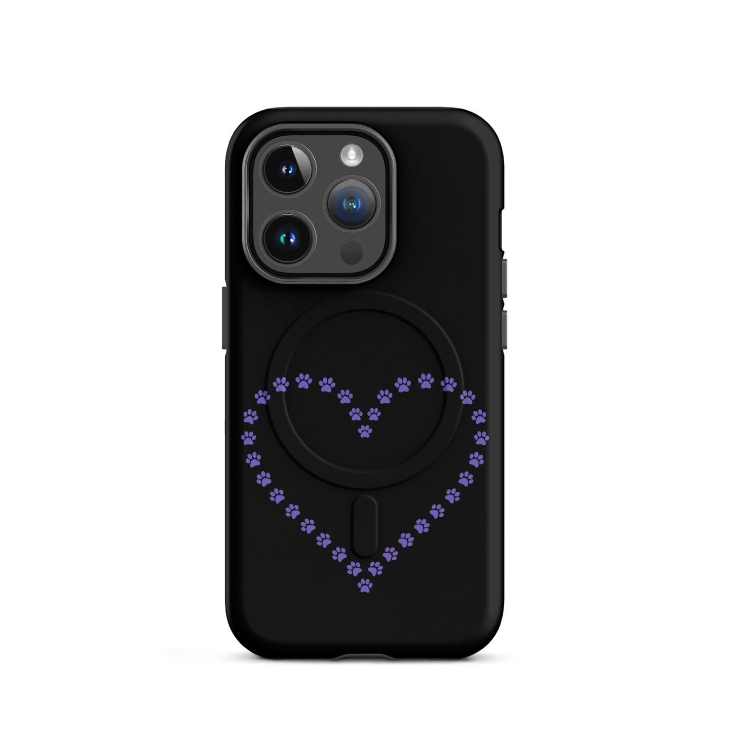 Magnetic Phone Case featuring a paw print heart design, perfect for pet lovers and stylish protection.