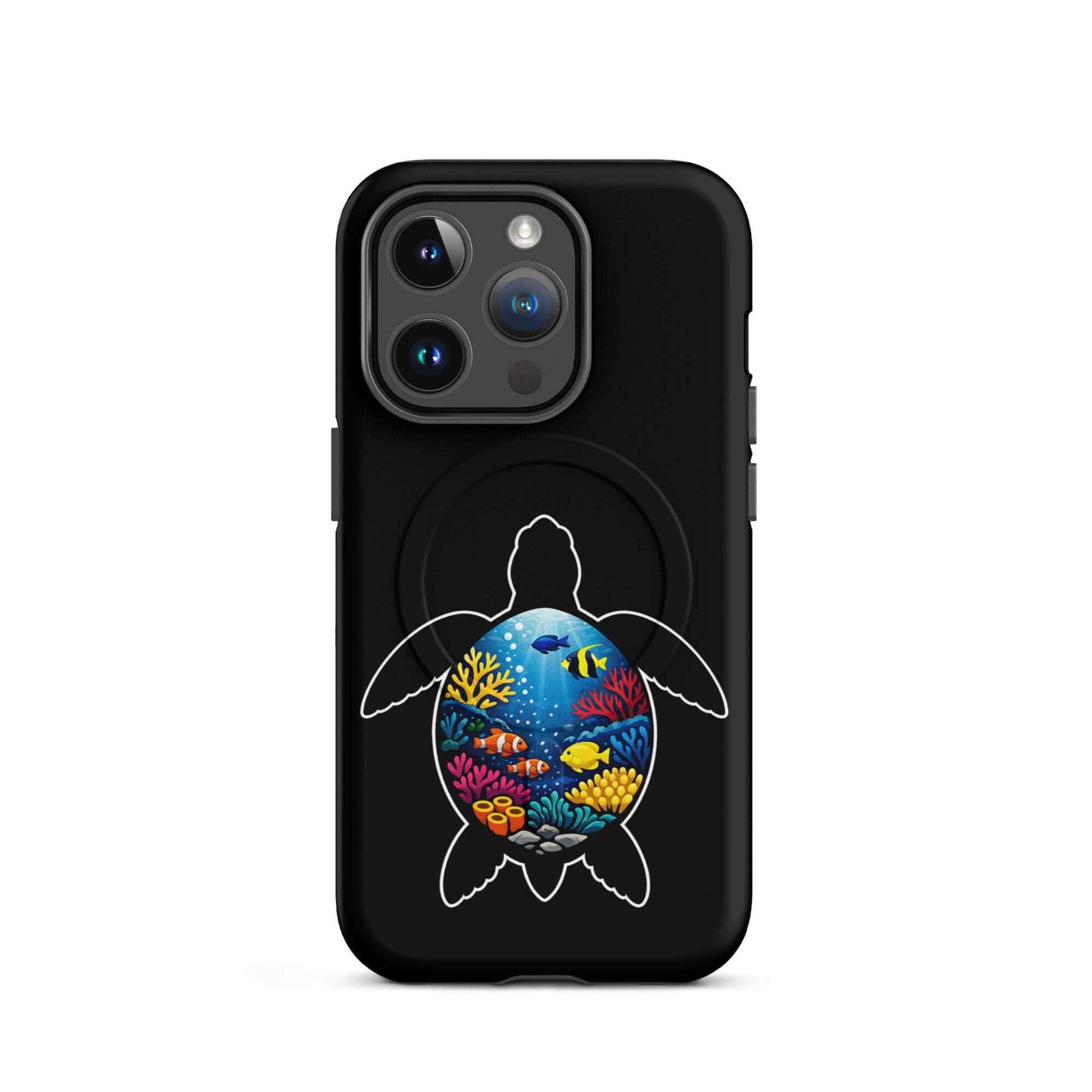 Magnetic Phone Case featuring vibrant sea turtle reef design, ideal for ocean lovers seeking style and protection.