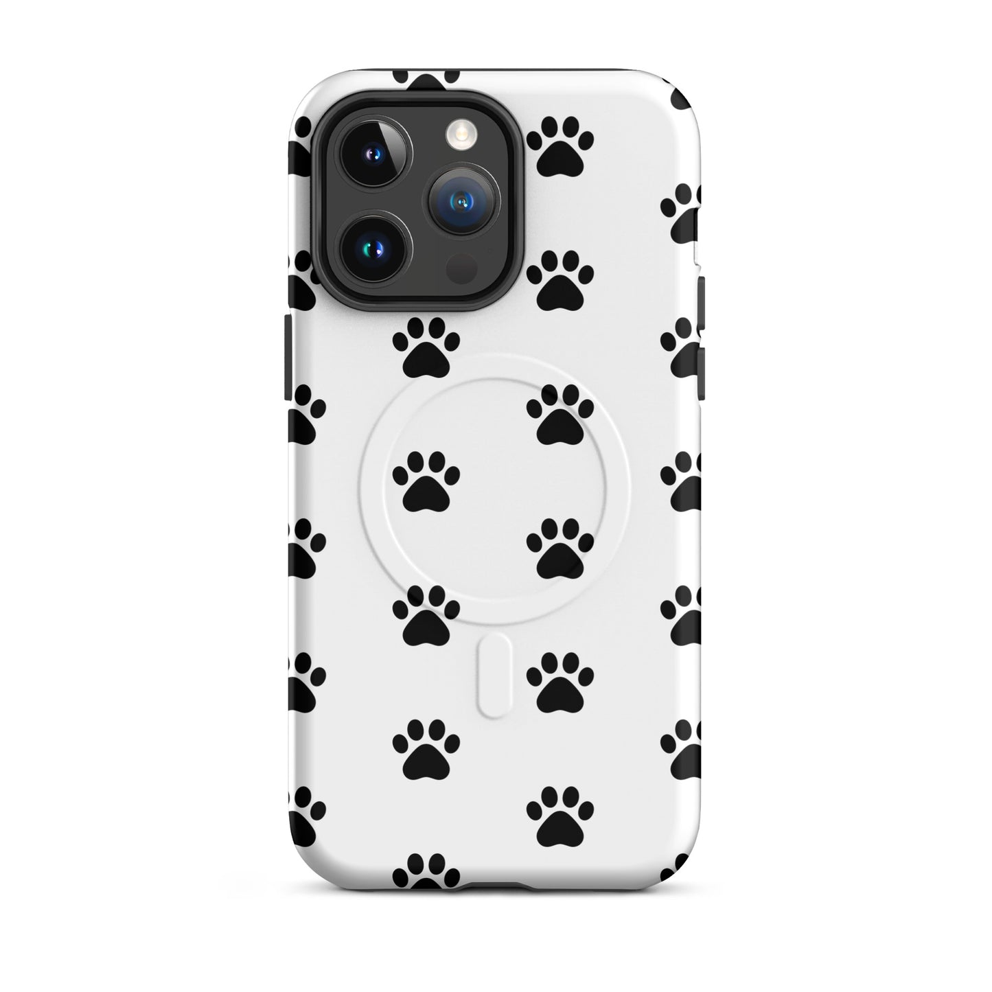 Magnetic Phone Case featuring a playful paw print design for pet lovers, suitable for iPhone.