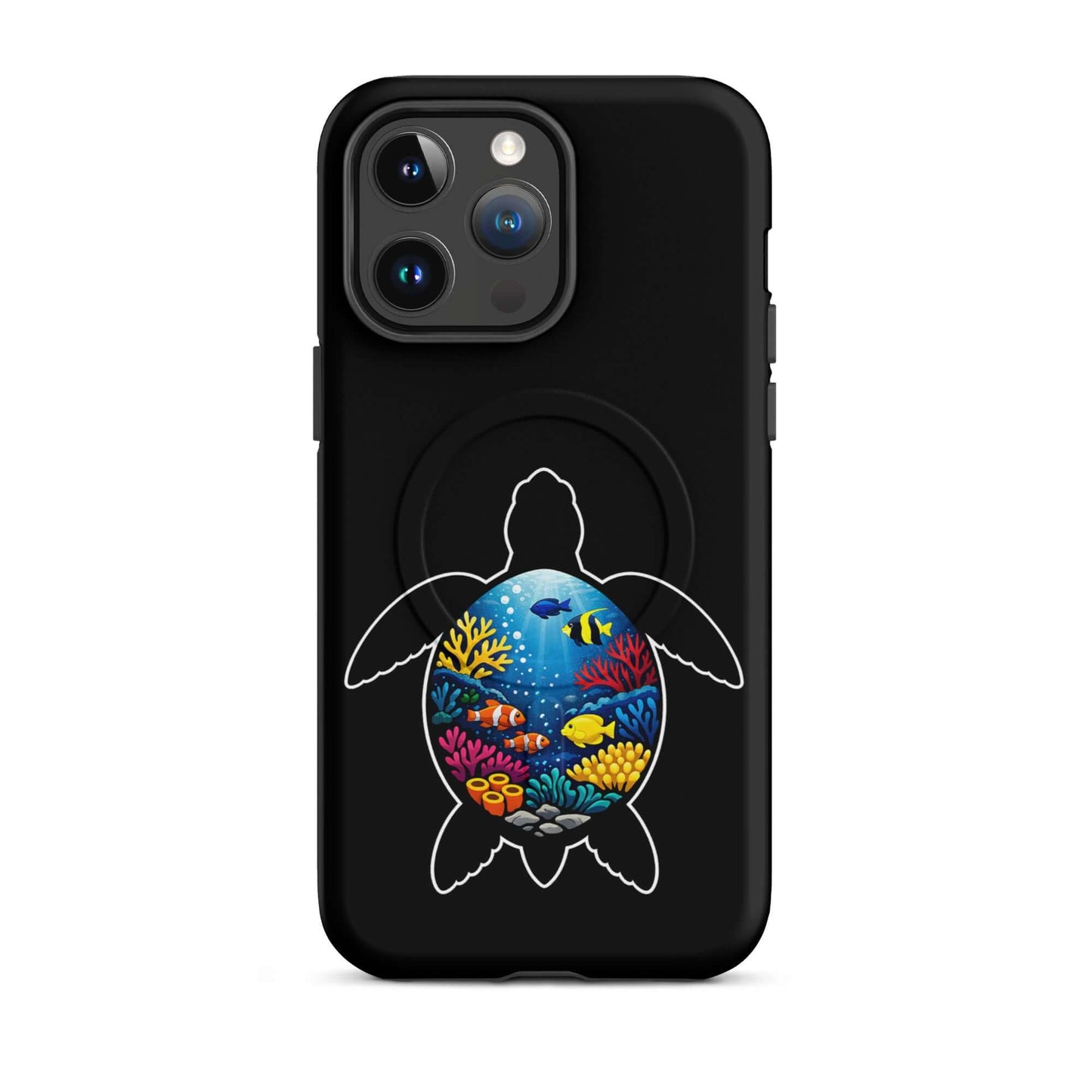 Magnetic Phone Case featuring vibrant sea turtle reef design, perfect for ocean lovers and stylish protection.