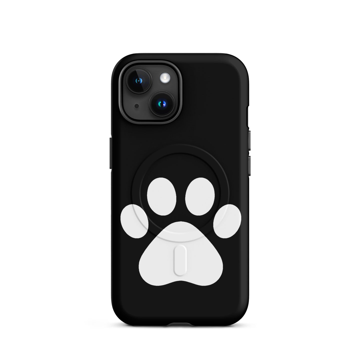 Magnetic Phone Case featuring minimalist paw print design for pet lovers, suitable for iPhone.