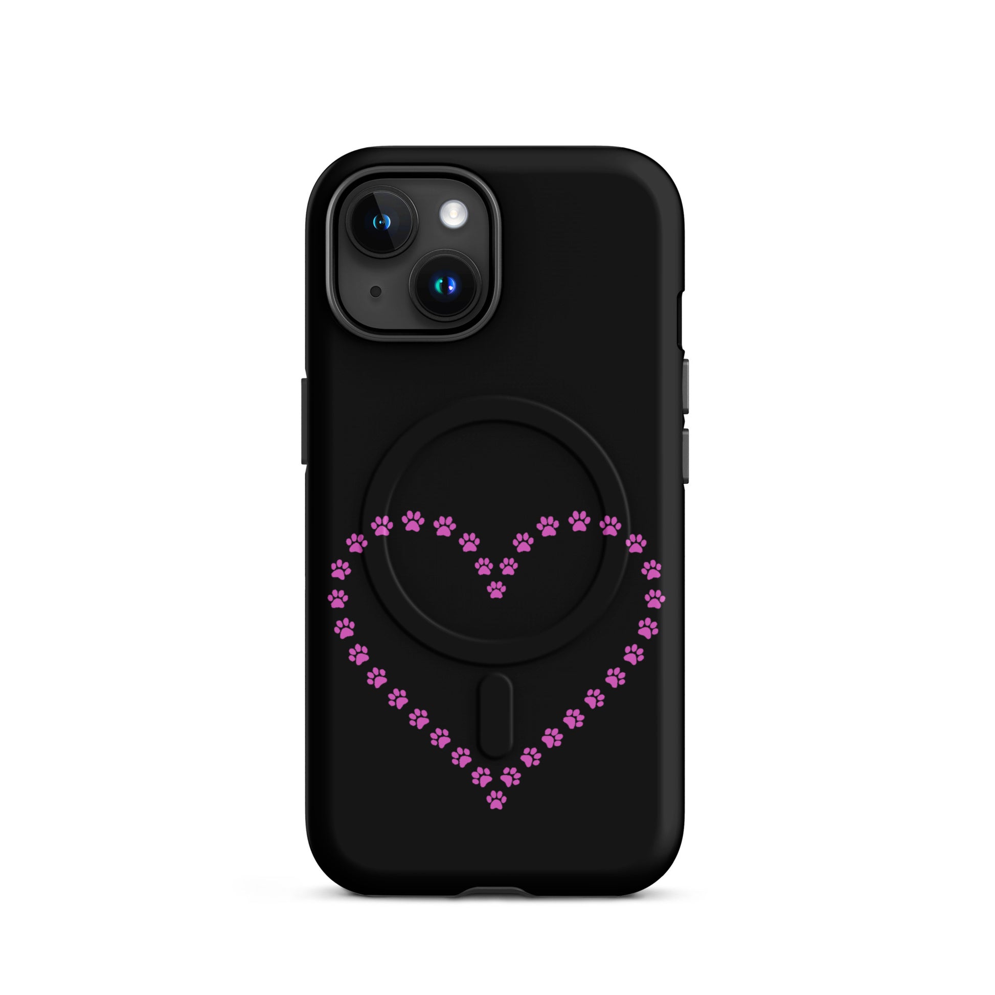 Magnetic Phone Case featuring a paw print heart design, perfect for pet lovers and animal enthusiasts.