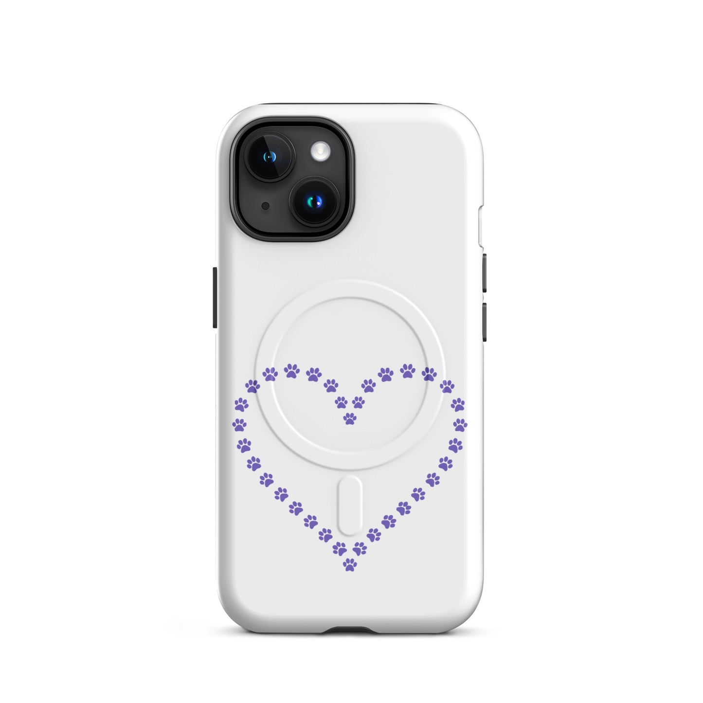 Magnetic Phone Case with whimsical paw print heart design for pet lovers, perfect for any proud pet parent.
