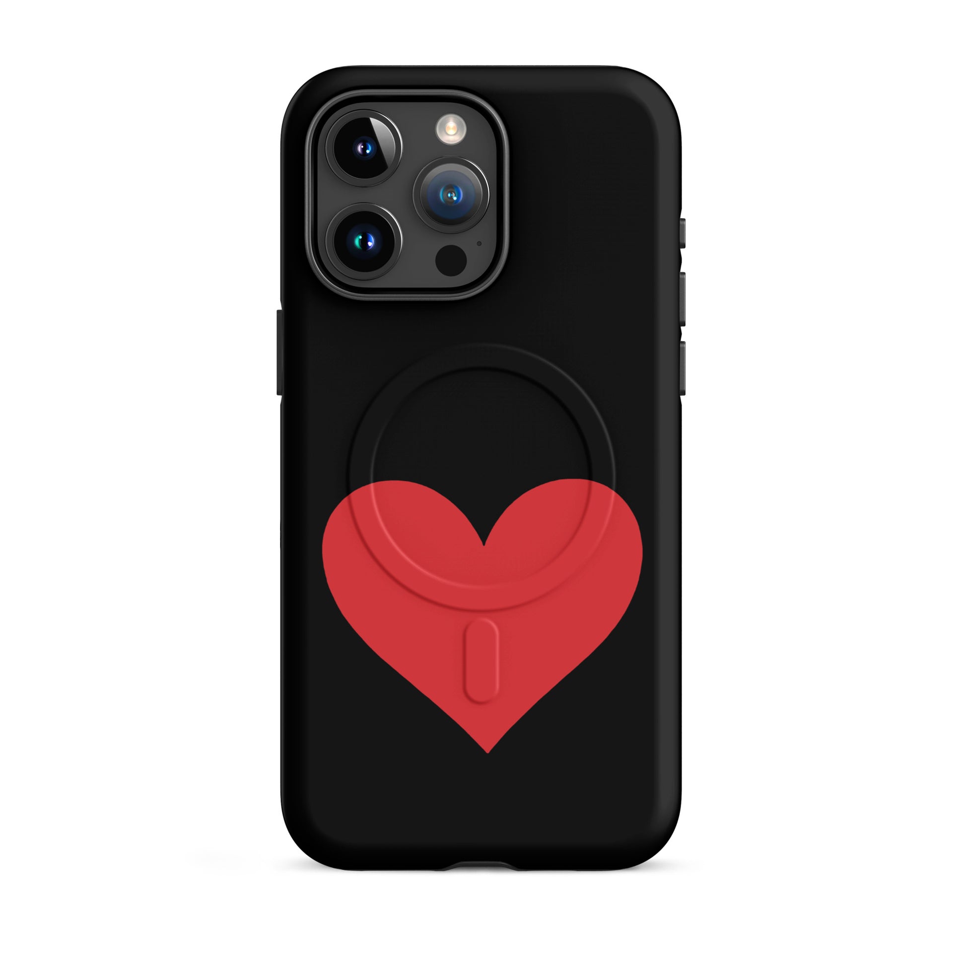 Magnetic Phone Case with vibrant heart design in red color for iPhone, ideal for stylish protection.