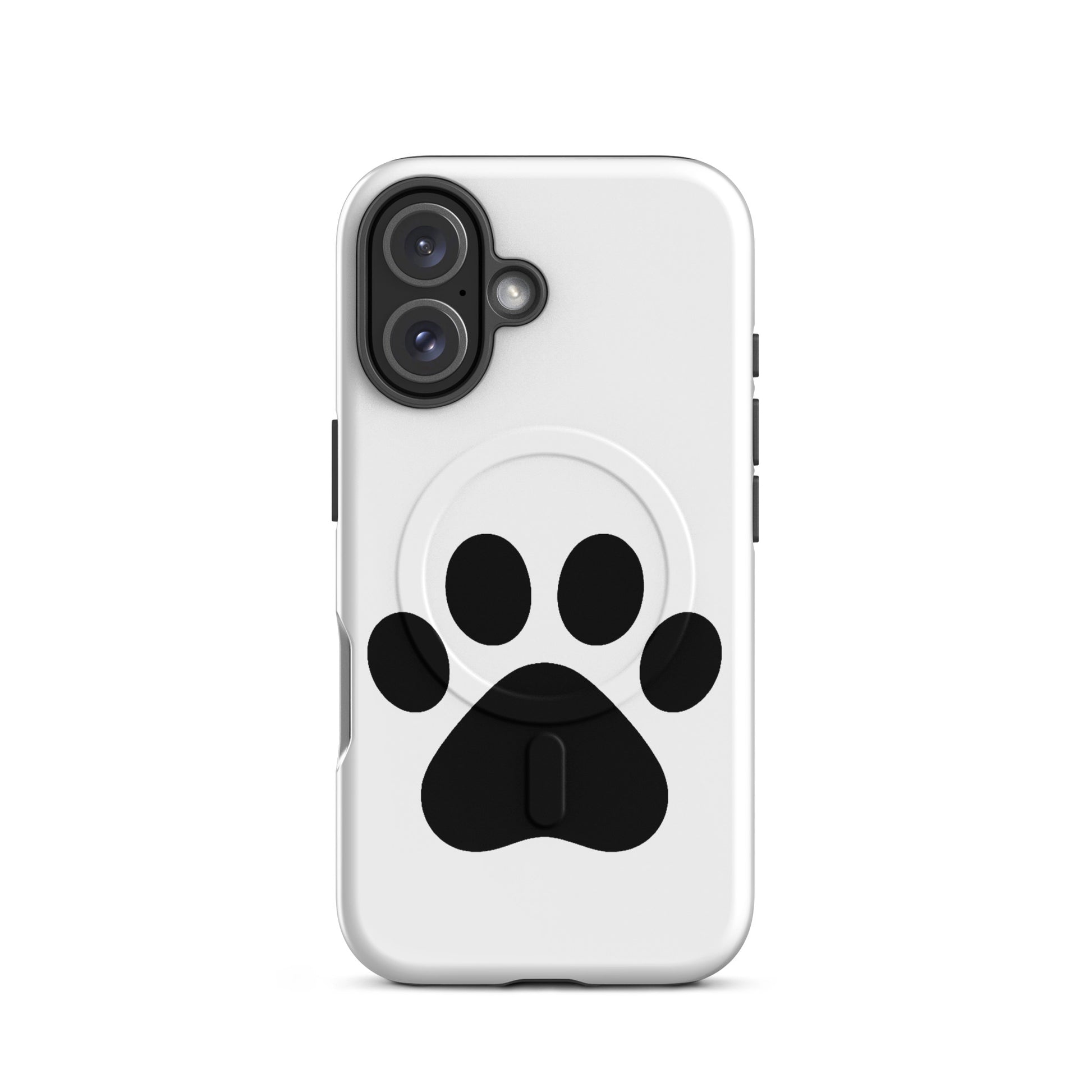 Magnetic Phone Case featuring a minimalist black paw print design for pet lovers and device protection.