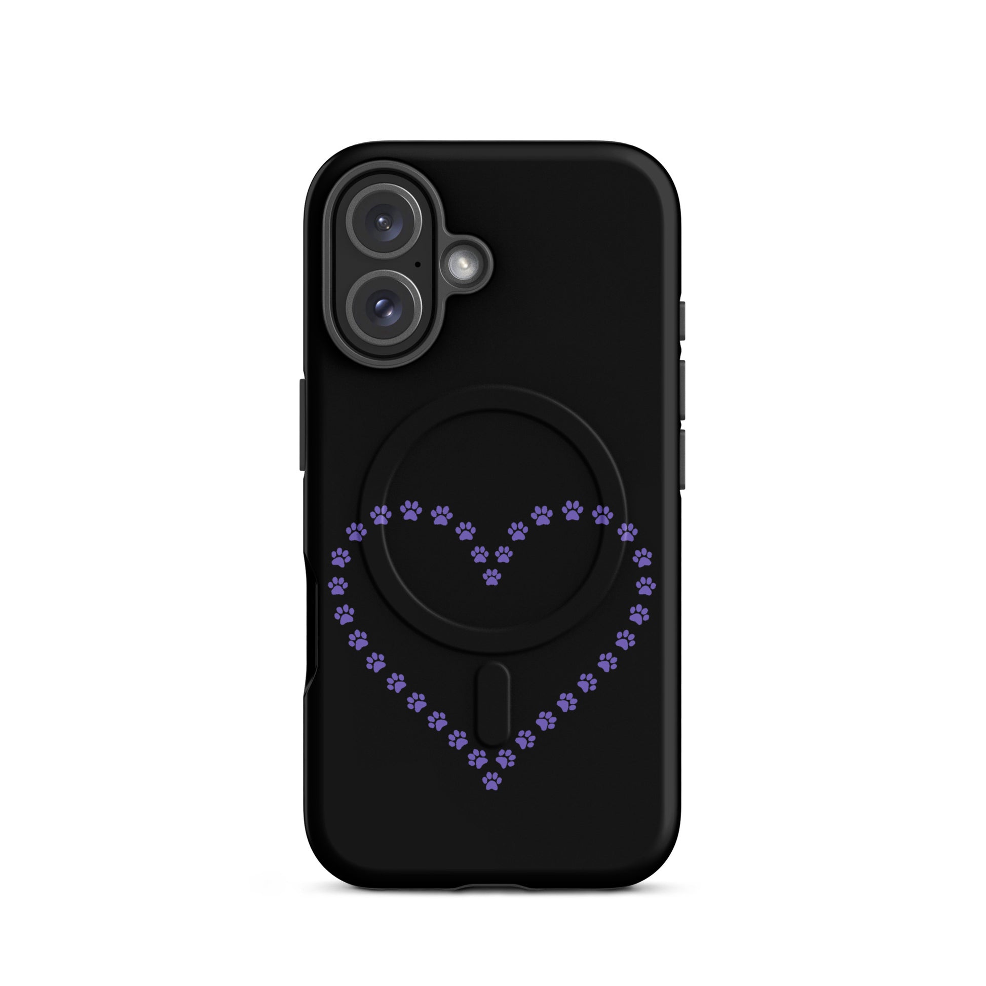 Magnetic Phone Case featuring a heart design made of paw prints for pet lovers.
