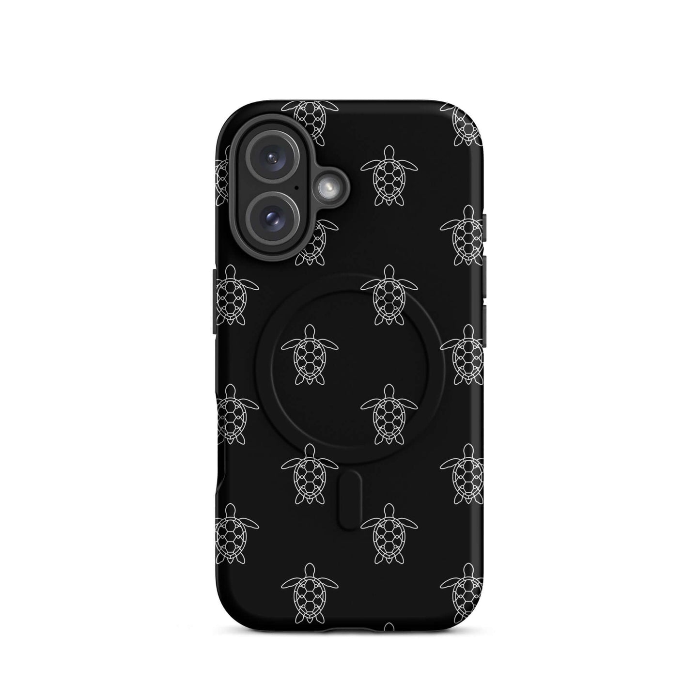 Magnetic Phone Case for iPhone featuring minimalist sea turtle pattern in clean vector lines.