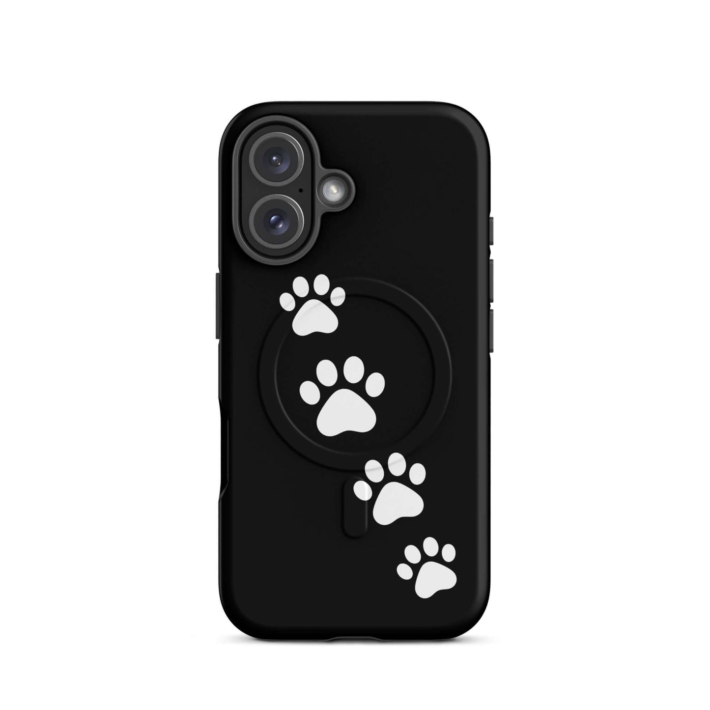 Magnetic Phone Case with cute paw-print trail design for iPhone, perfect for pet lovers seeking a playful and stylish accessory.