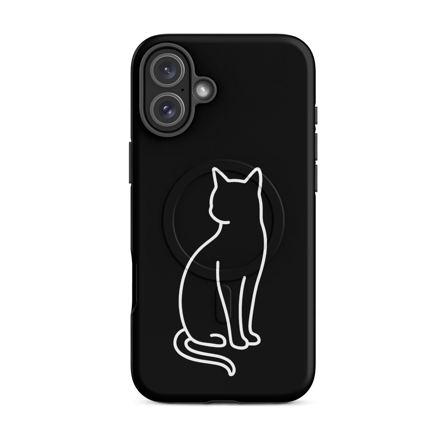 Magnetic Phone Case featuring a stylish minimalist cat design, perfect for cat lovers and mobile protection.