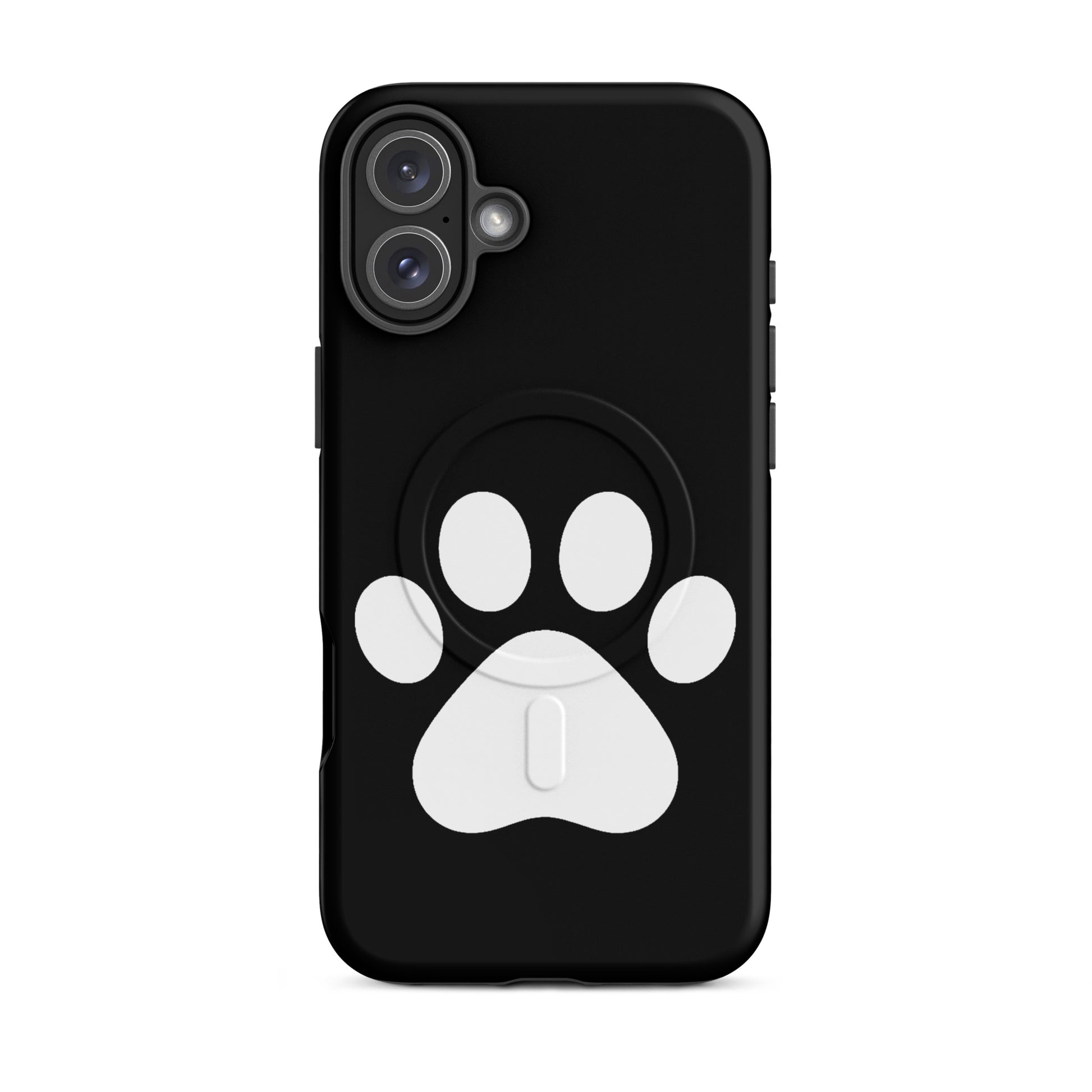 Magnetic Phone Case for iPhone featuring a minimalist paw print design for pet lovers.