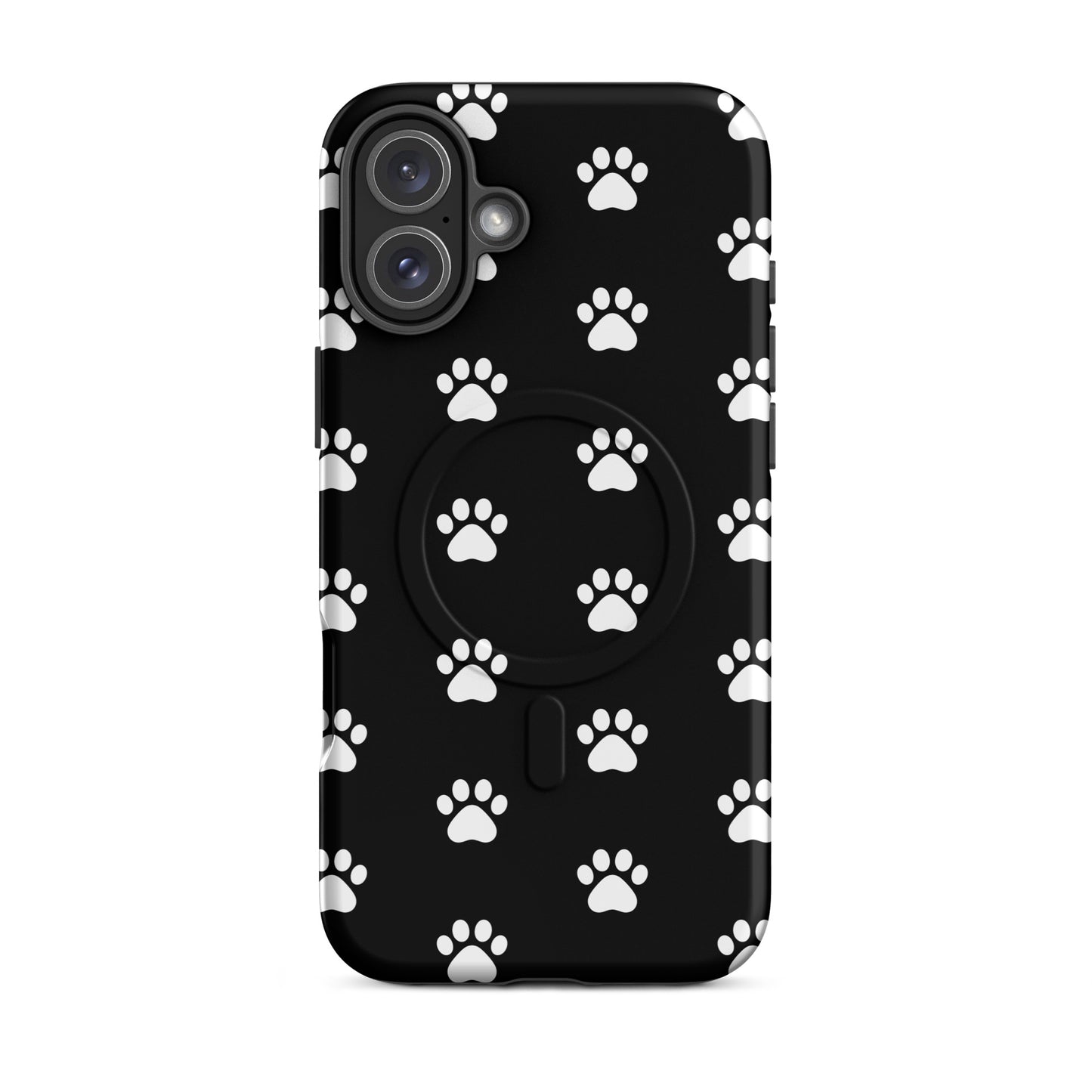 Magnetic Phone Case featuring a paw print design for pet lovers with minimalist black and white pattern.