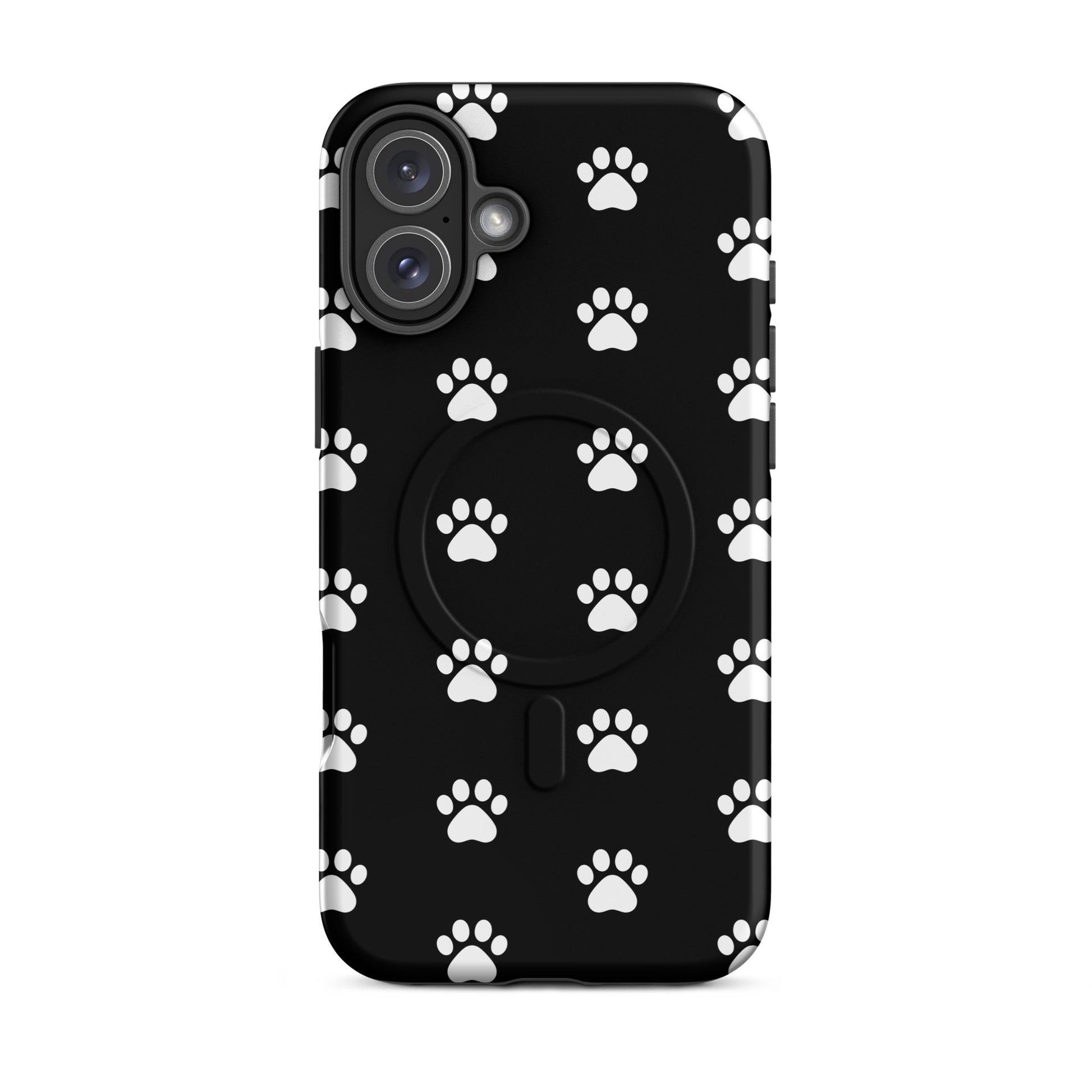Magnetic Phone Case featuring a paw print design for pet lovers with minimalist black and white pattern.