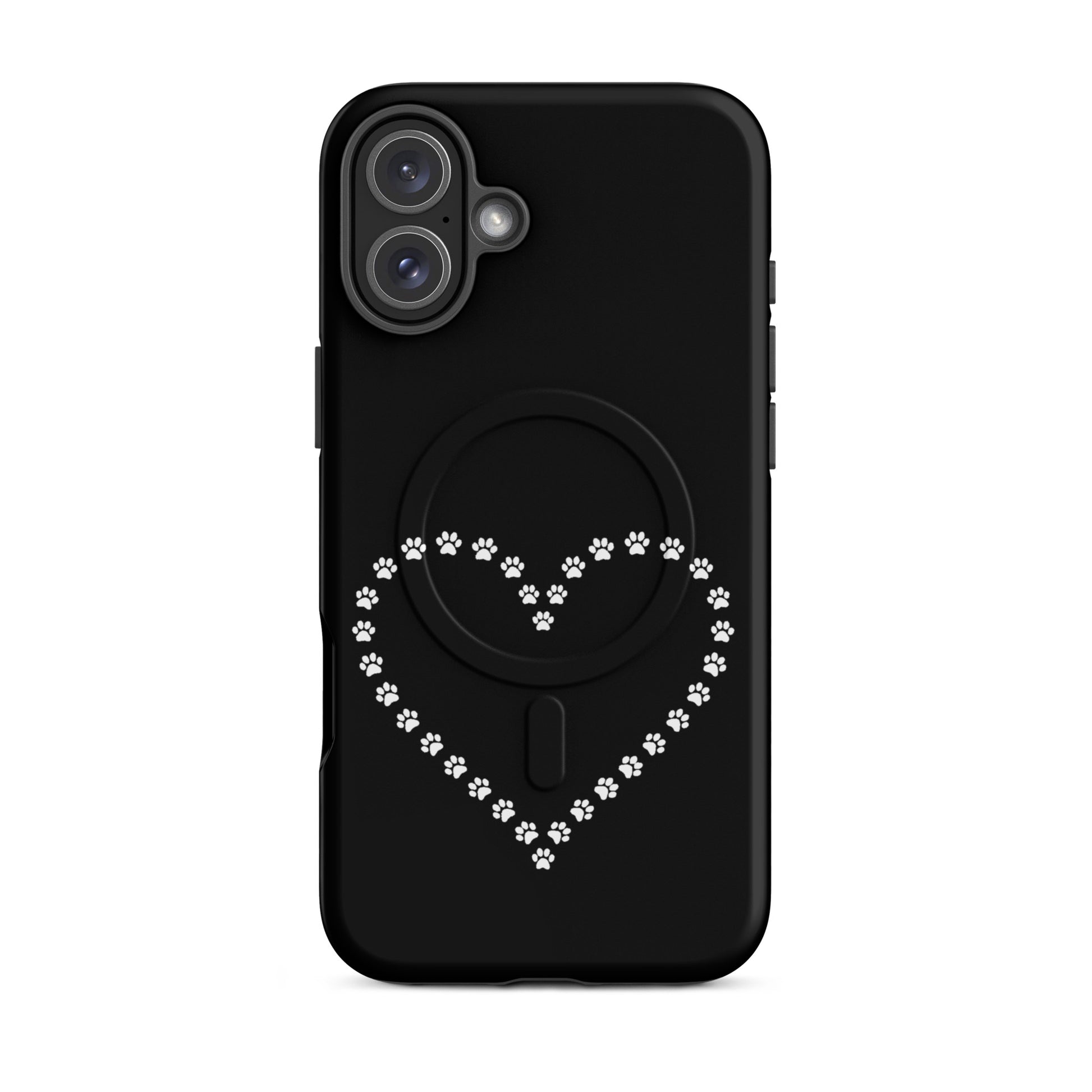 Magnetic Phone Case featuring a paw print heart design, perfect for pet lovers and minimalist style.