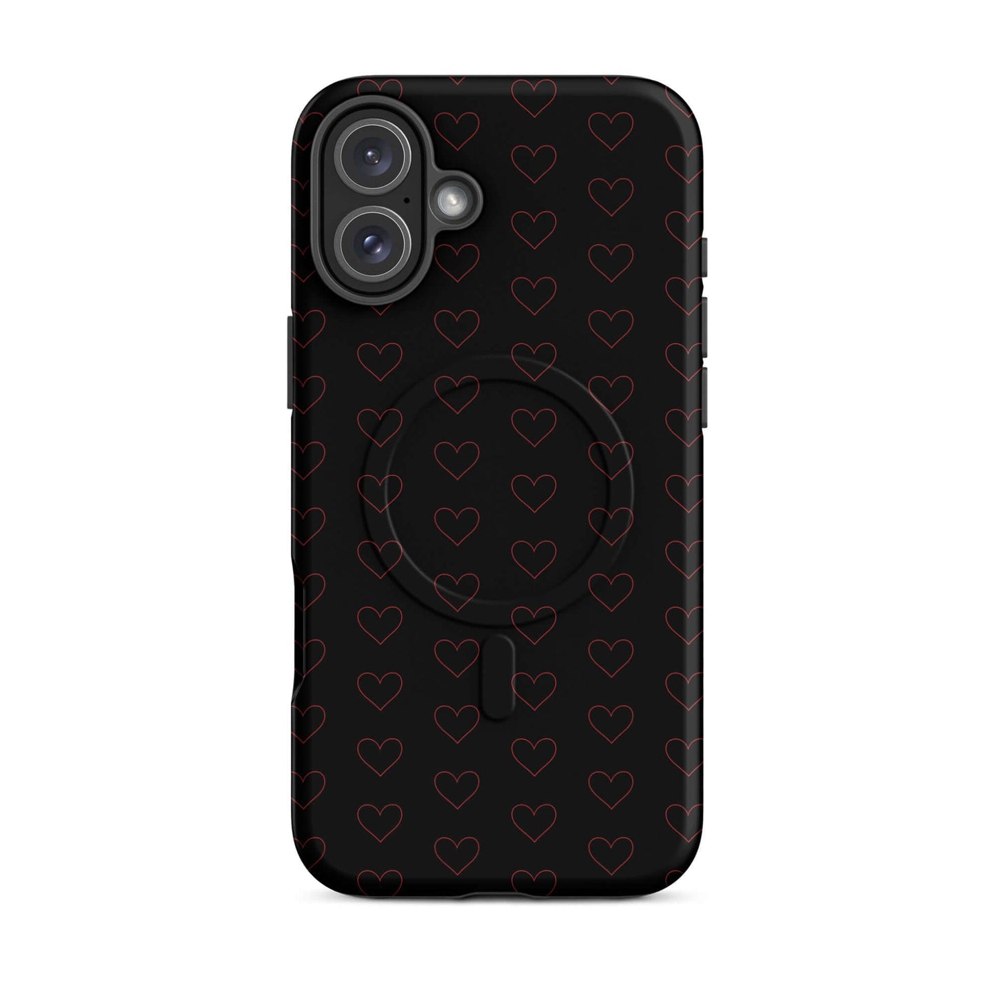 Magnetic Phone Case featuring a luxurious crimson heart pattern on a modern design.