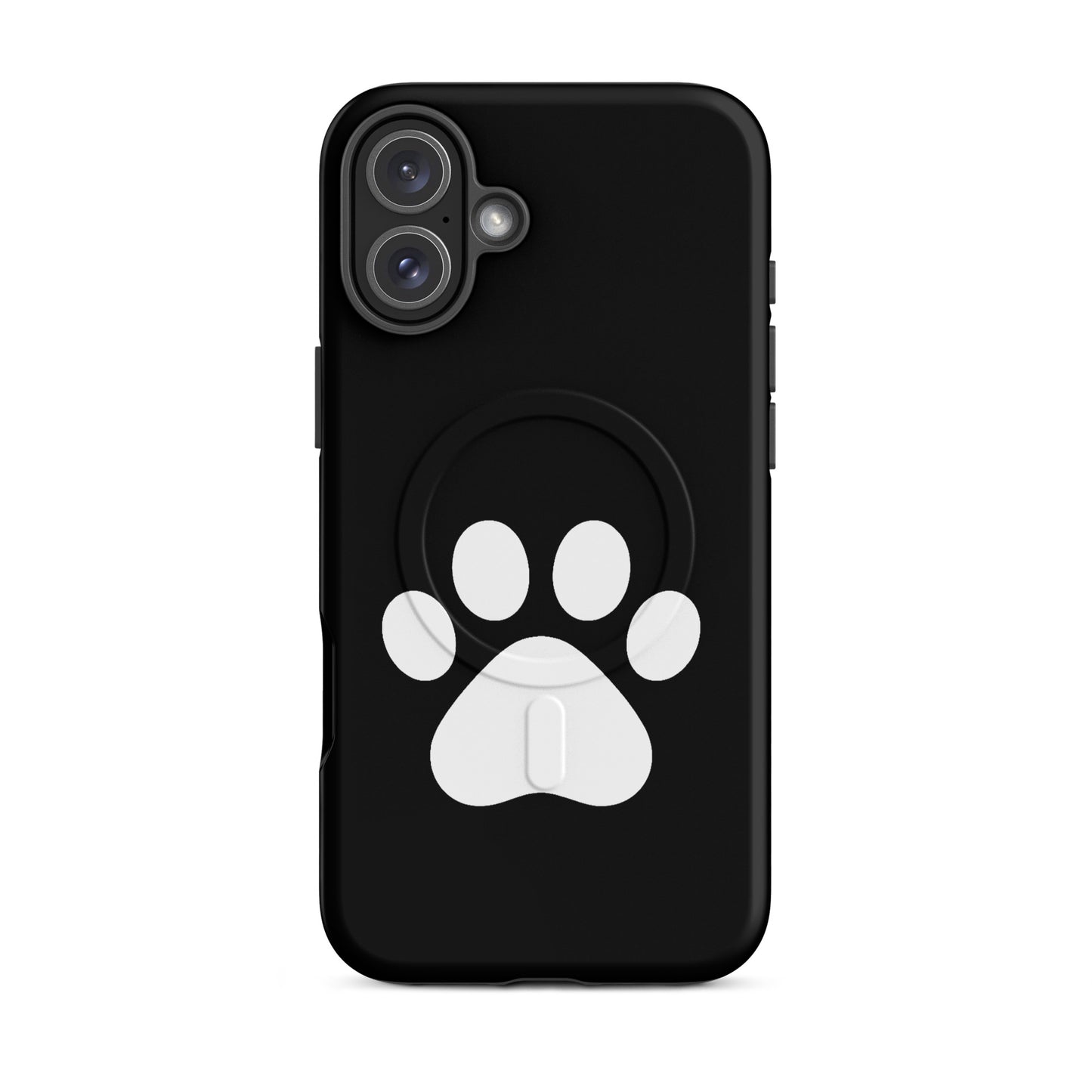Magnetic Phone Case featuring a minimalist paw print design for pet lovers, ideal for protecting iPhones.
