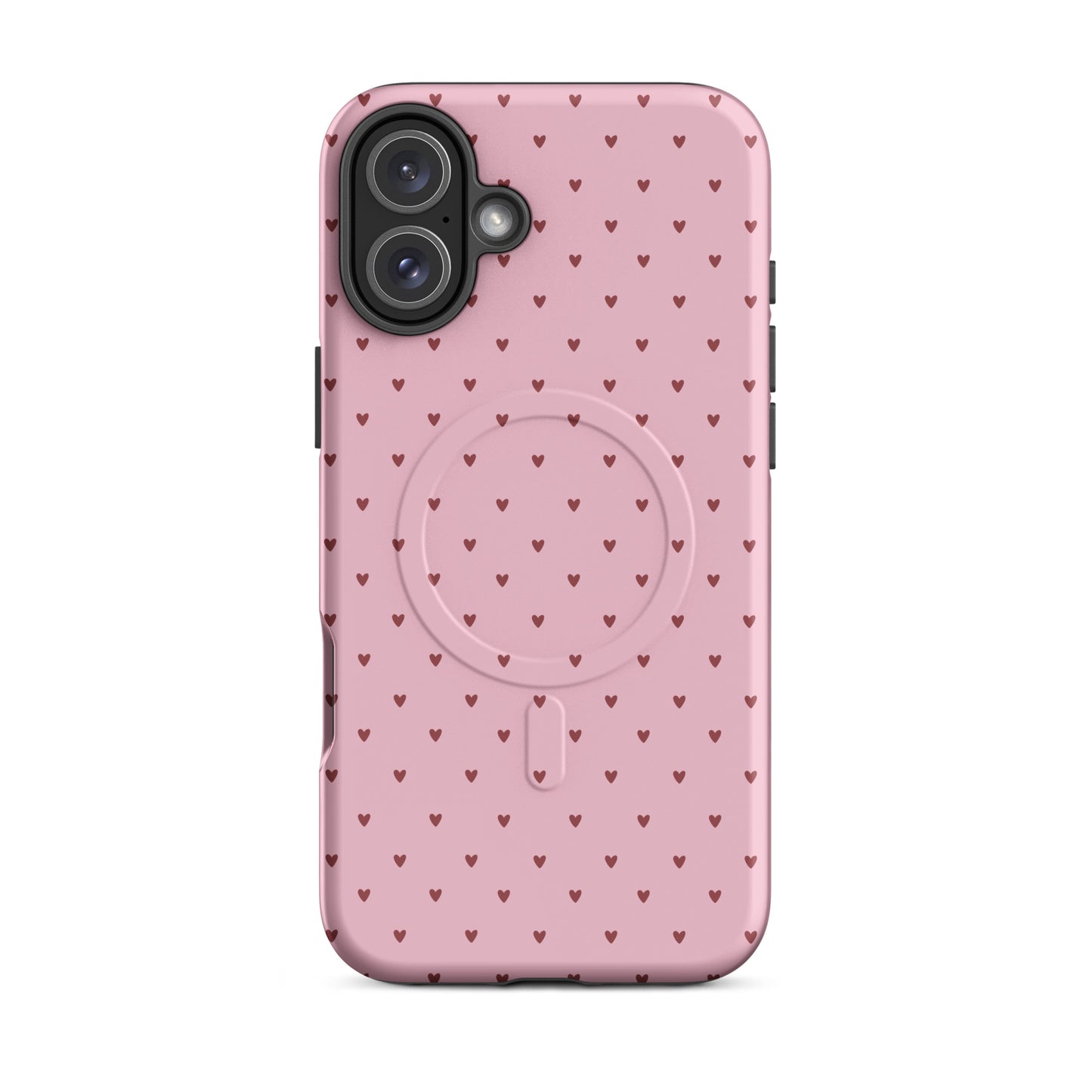 Magnetic Phone Case with heart-dot pattern for iPhone, playful design combining style and functionality.