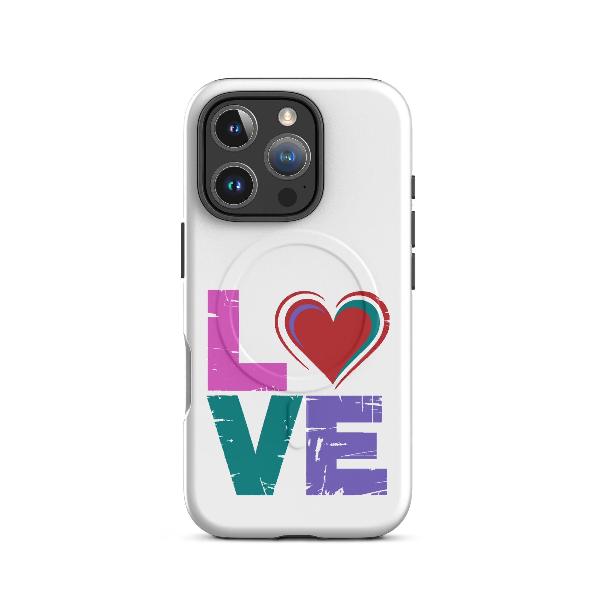 Love Magnetic Dual-Layer Tough Case for iPhone | Stylish and protective Apple iPhone Case with colorful design.