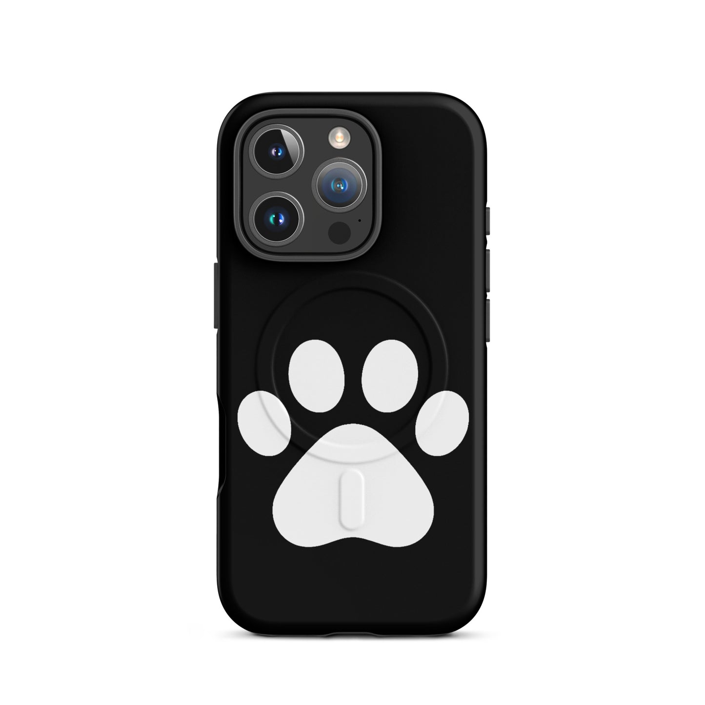 Magnetic Phone Case featuring a minimalist paw print design for pet lovers, suitable for iPhone.