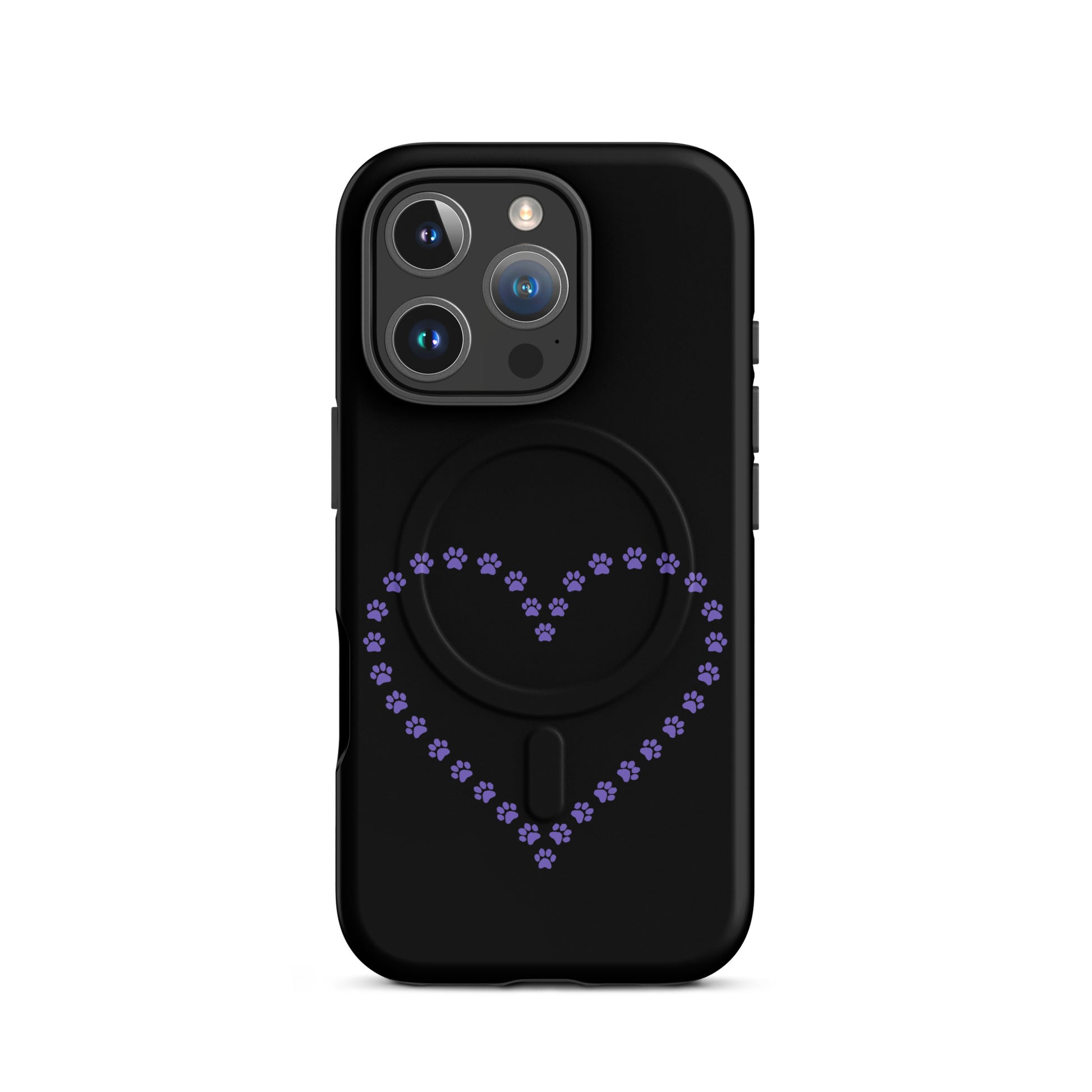 Magnetic Phone Case featuring paw print heart design, perfect for pet lovers and stylish protection.