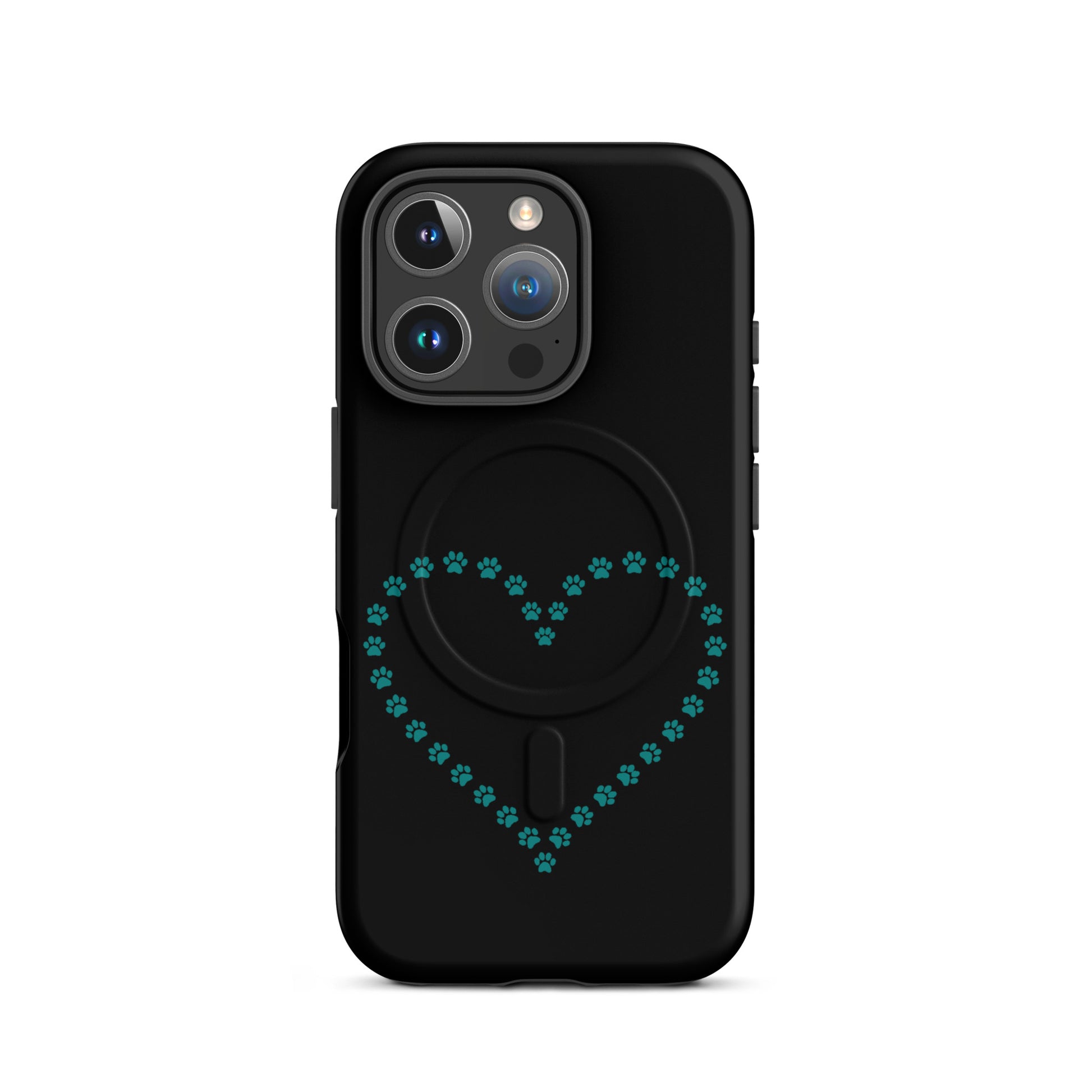 Magnetic Phone Case with whimsical paw print heart design, perfect for pet lovers who cherish their furry friends.