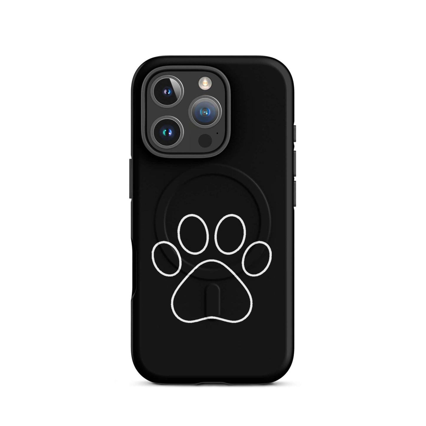 Magnetic Phone Case for iPhone featuring a minimalist paw print design ideal for pet lovers.