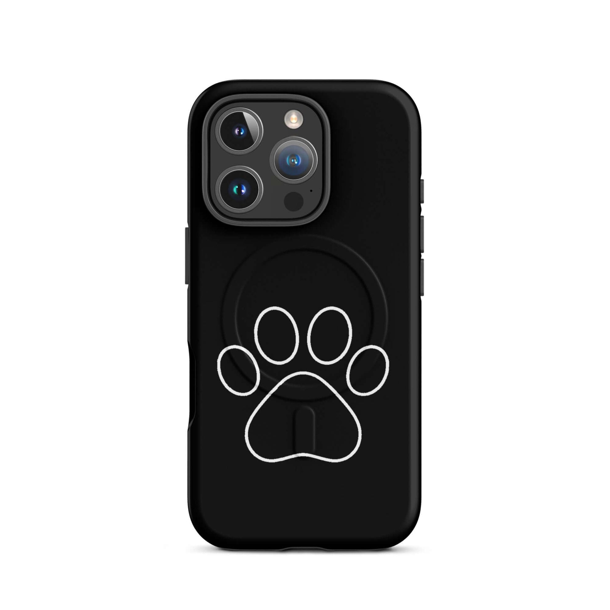 Magnetic Phone Case for iPhone featuring a minimalist paw print design ideal for pet lovers.