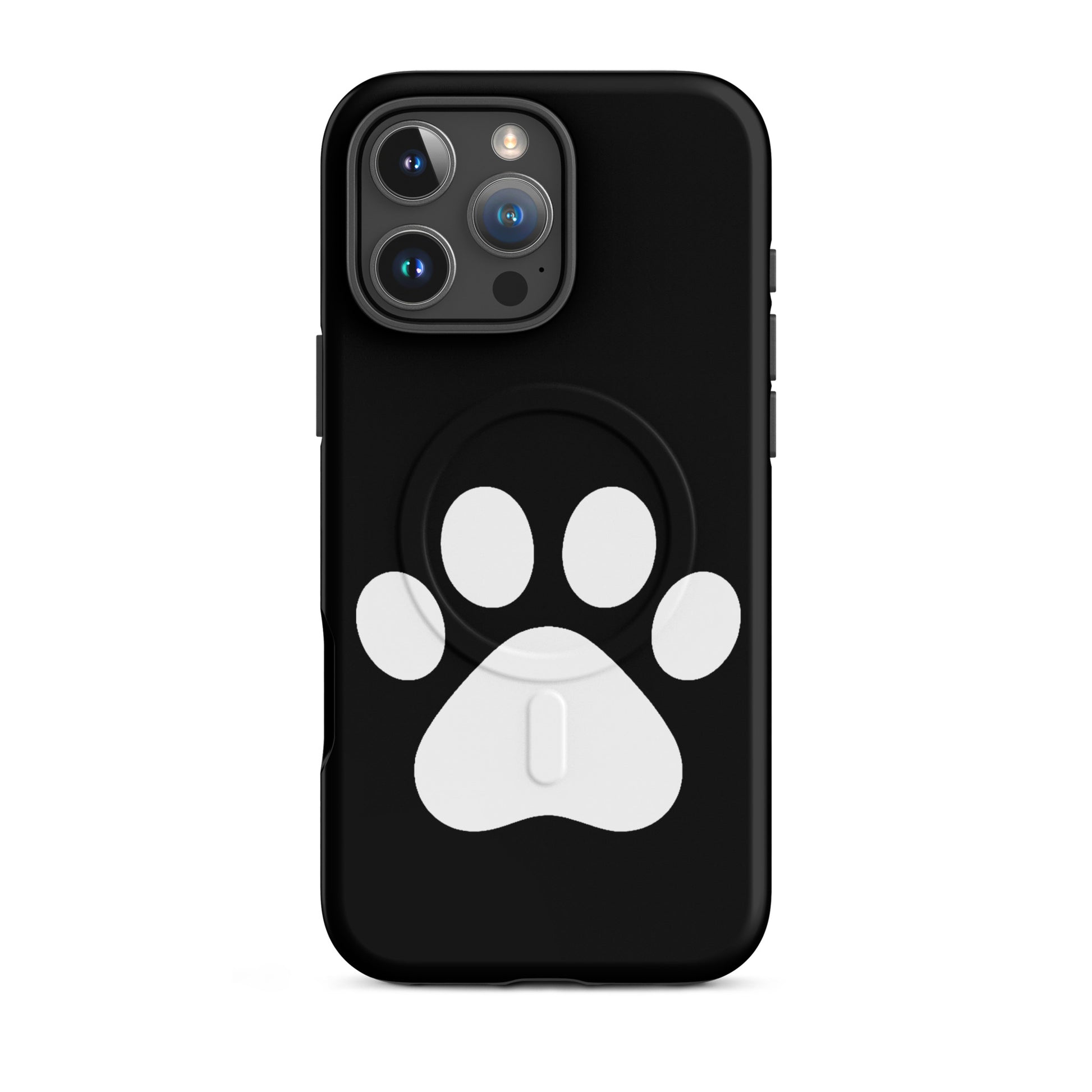 Magnetic Phone Case for iPhone featuring a minimalist paw print design for pet lovers.