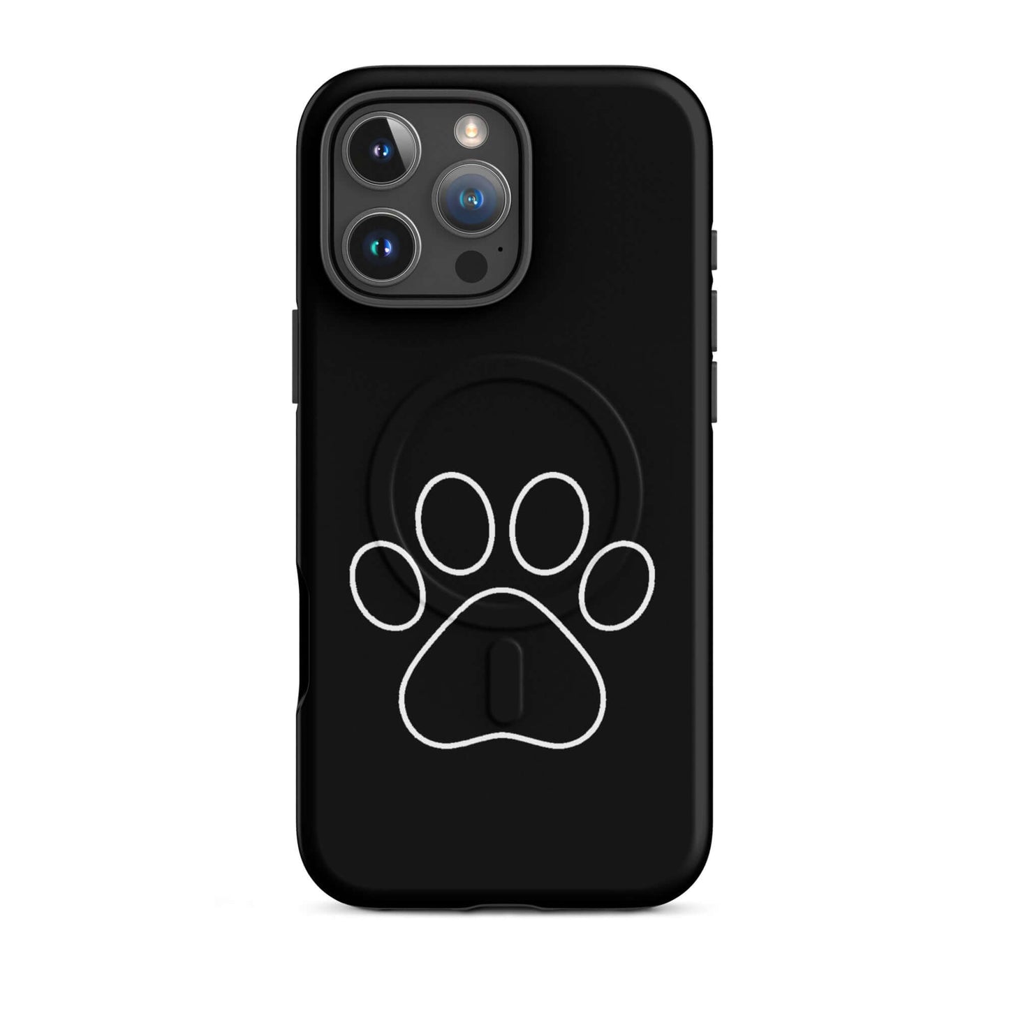 Magnetic Phone Case with a minimalist paw print design for pet lovers, suitable for iPhone.