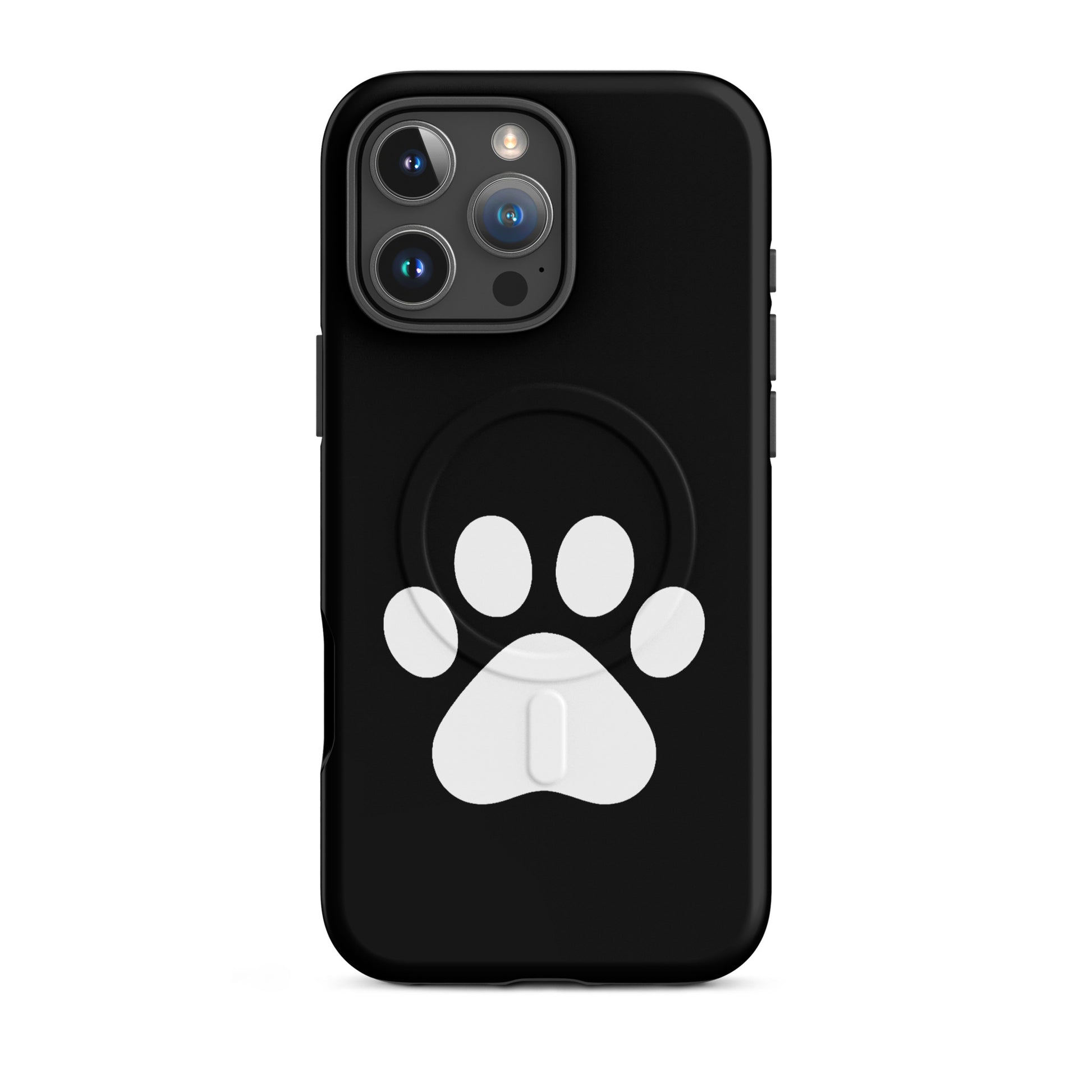 Magnetic Phone Case featuring a minimalist paw print design for pet lovers, ideal for iPhone protection.