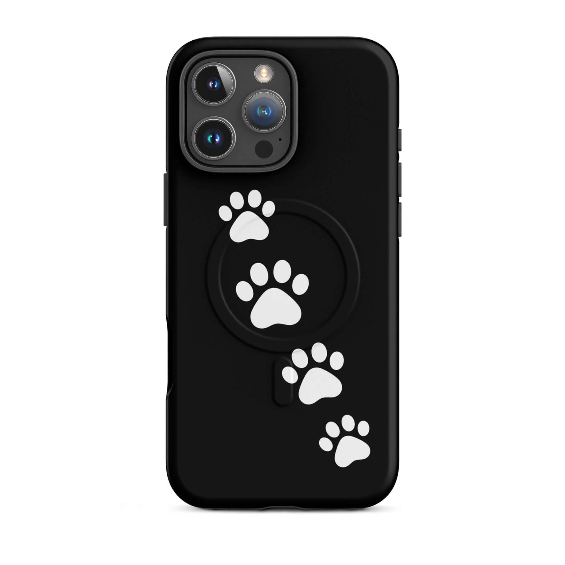 Magnetic Phone Case featuring paw-print trail design for pet lovers