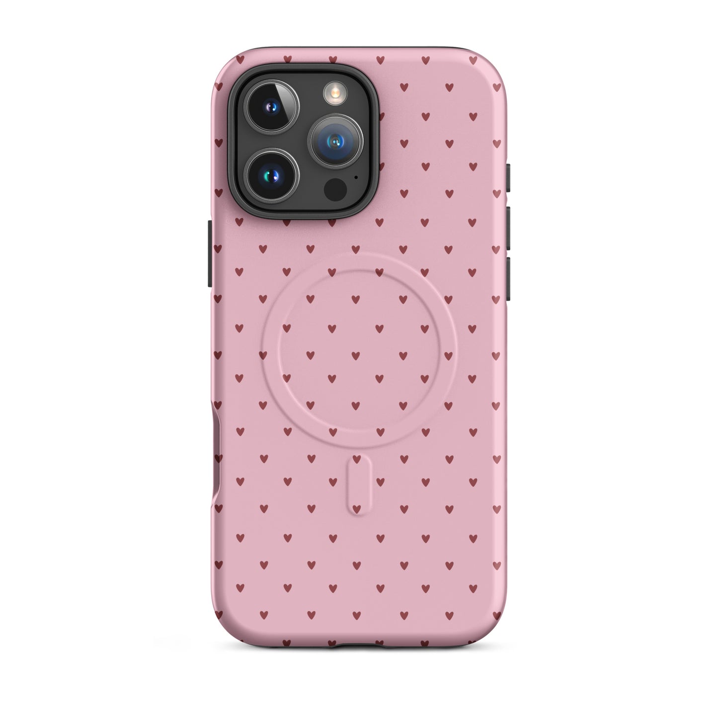 Magnetic Phone Case with heart-dot pattern for iPhone, combining style and charm with a playful design.