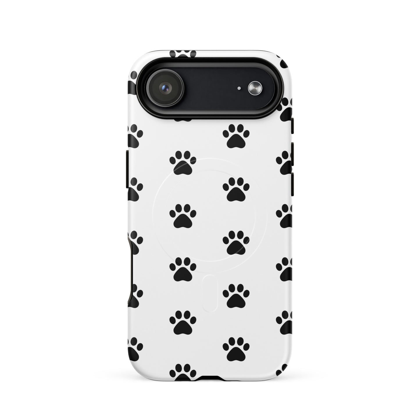 Magnetic Phone Case featuring a playful paw print design for pet lovers, perfect for cat and dog parents.