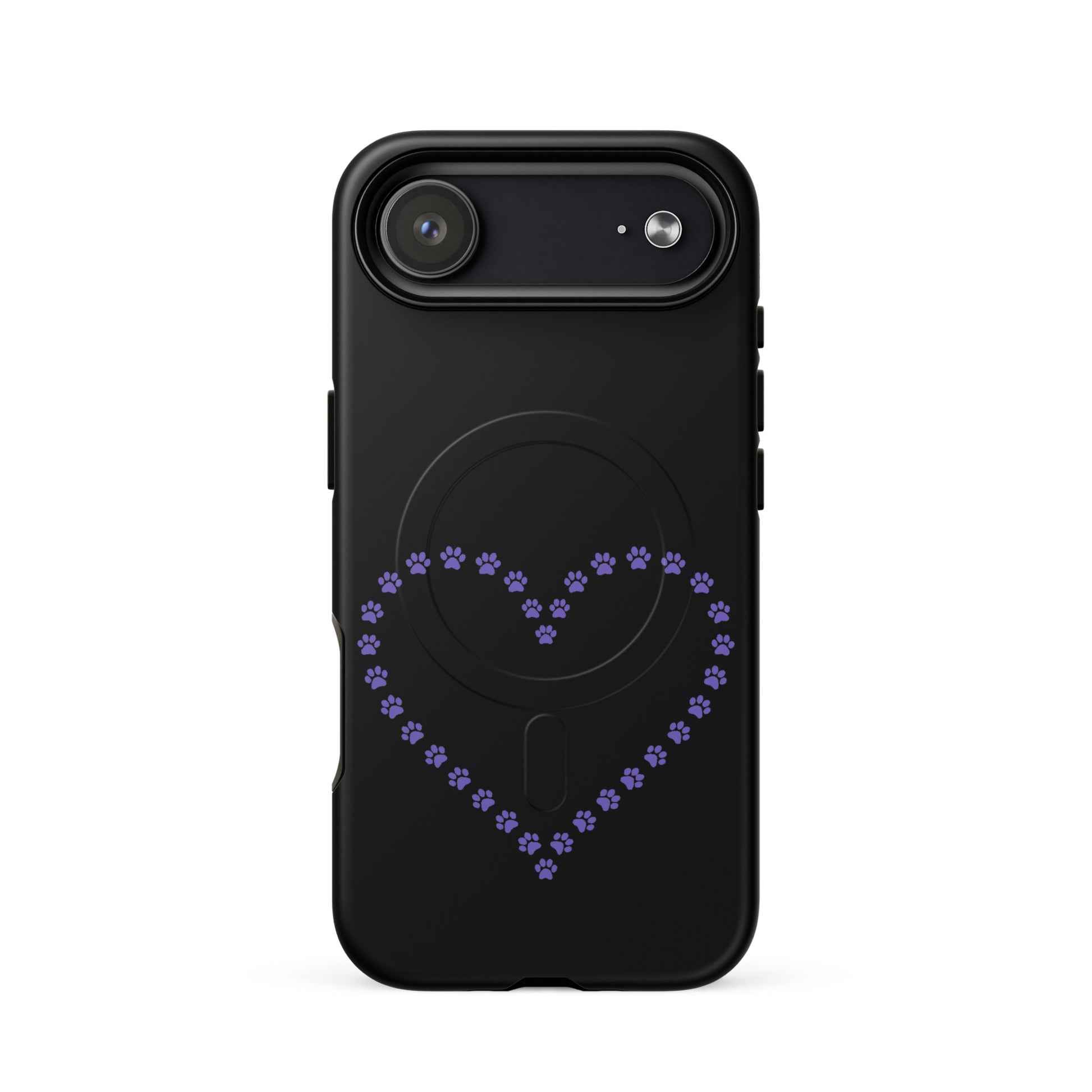Magnetic Phone Case featuring paw print heart design, perfect for pet lovers and minimalist style.