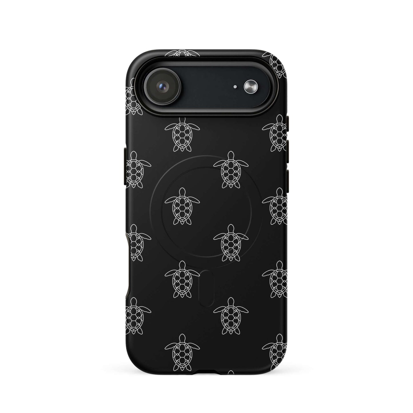 Magnetic Phone Case featuring minimalist sea turtle pattern with clean vector lines and geometric design.
