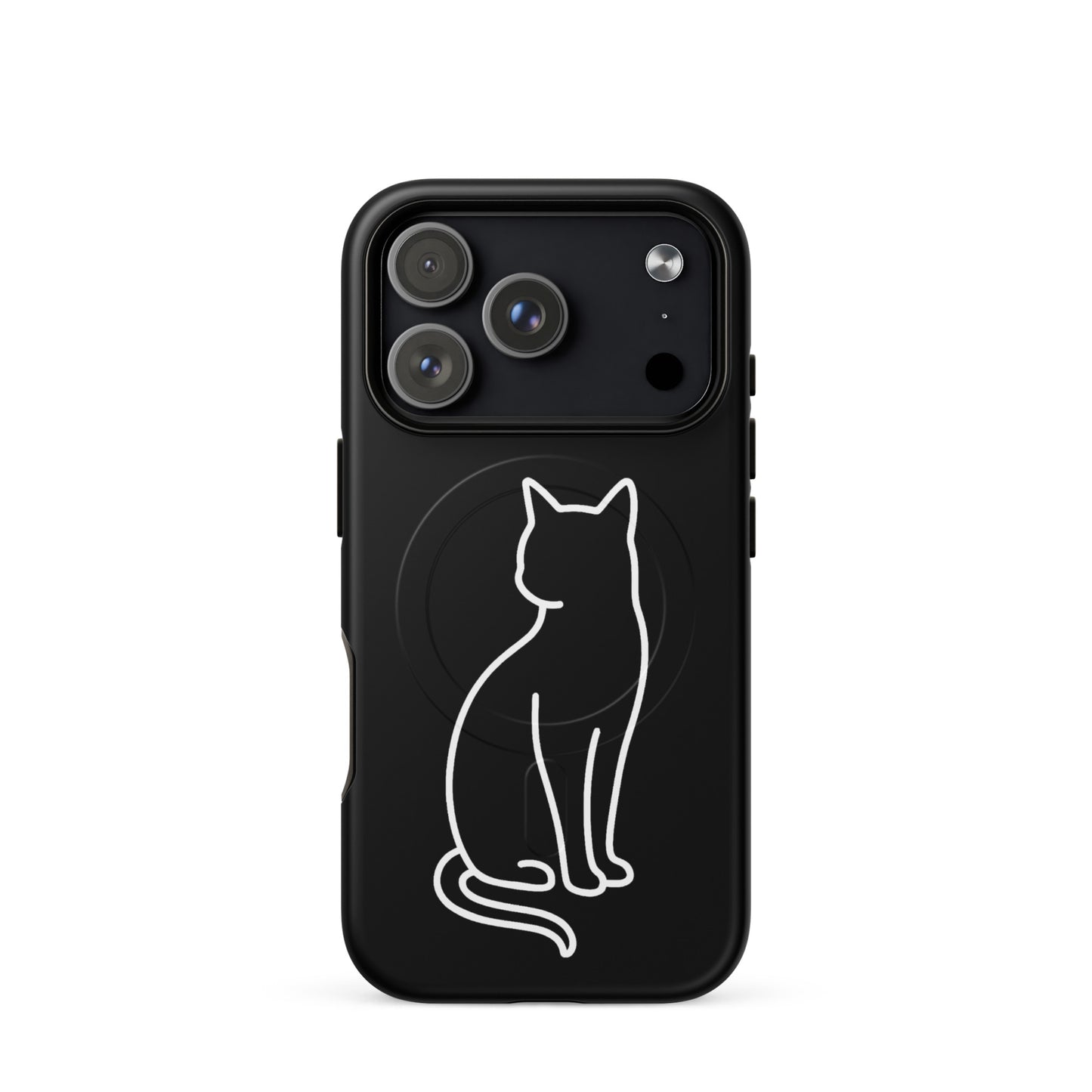 Magnetic Phone Case featuring a chic cat design for iPhone, offering stylish protection and durability.