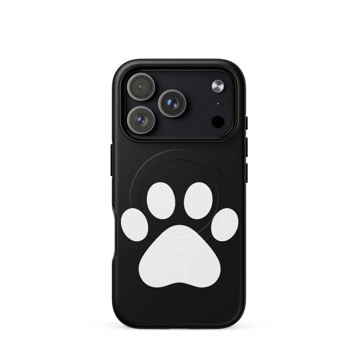Magnetic Phone Case for iPhone featuring a minimalist paw print design, ideal for pet lovers.