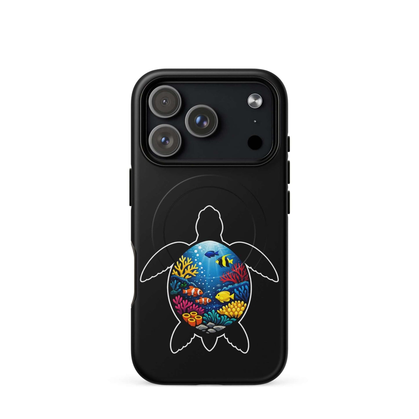 Magnetic Phone Case featuring vibrant sea turtle reef design, perfect for style and protection.