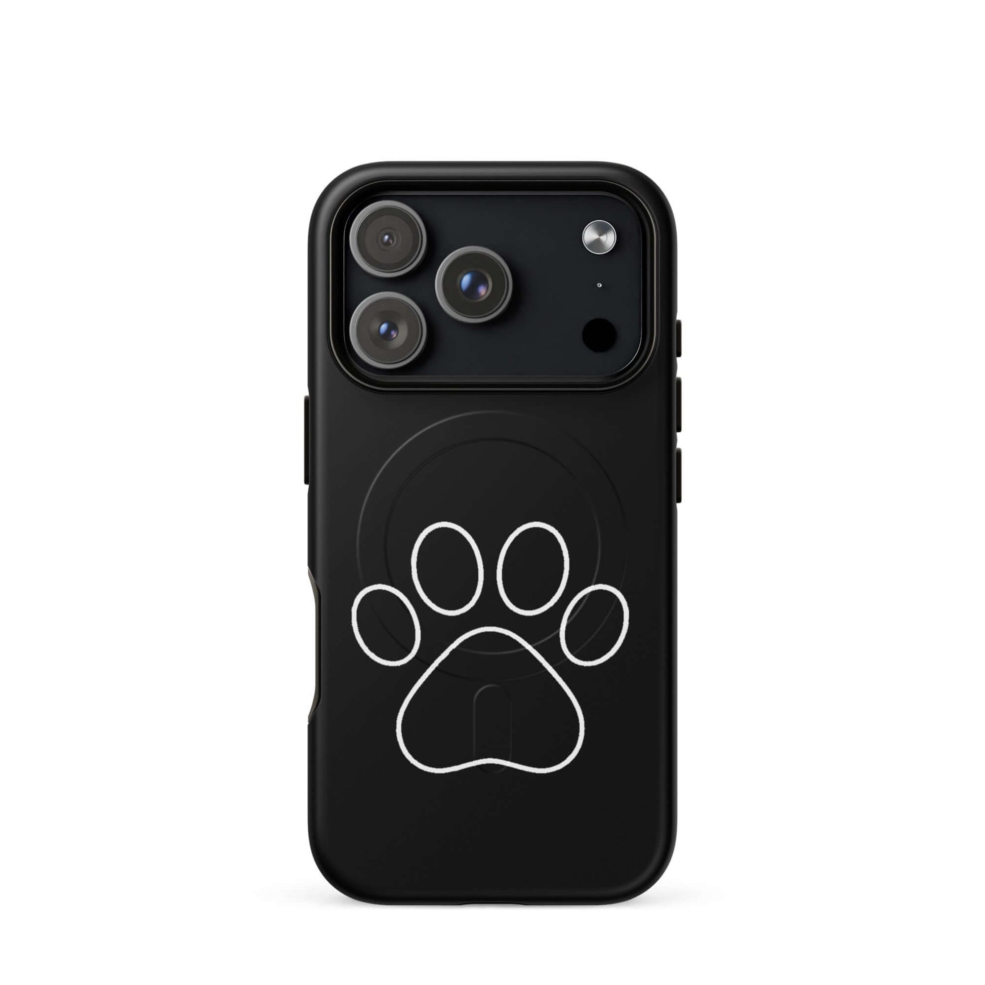 Magnetic Phone Case for iPhone featuring a minimalist paw print design for pet lovers.