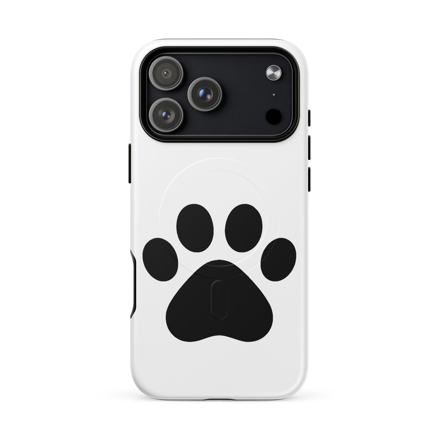 Magnetic Phone Case for iPhone with minimalist paw print design for pet lovers.