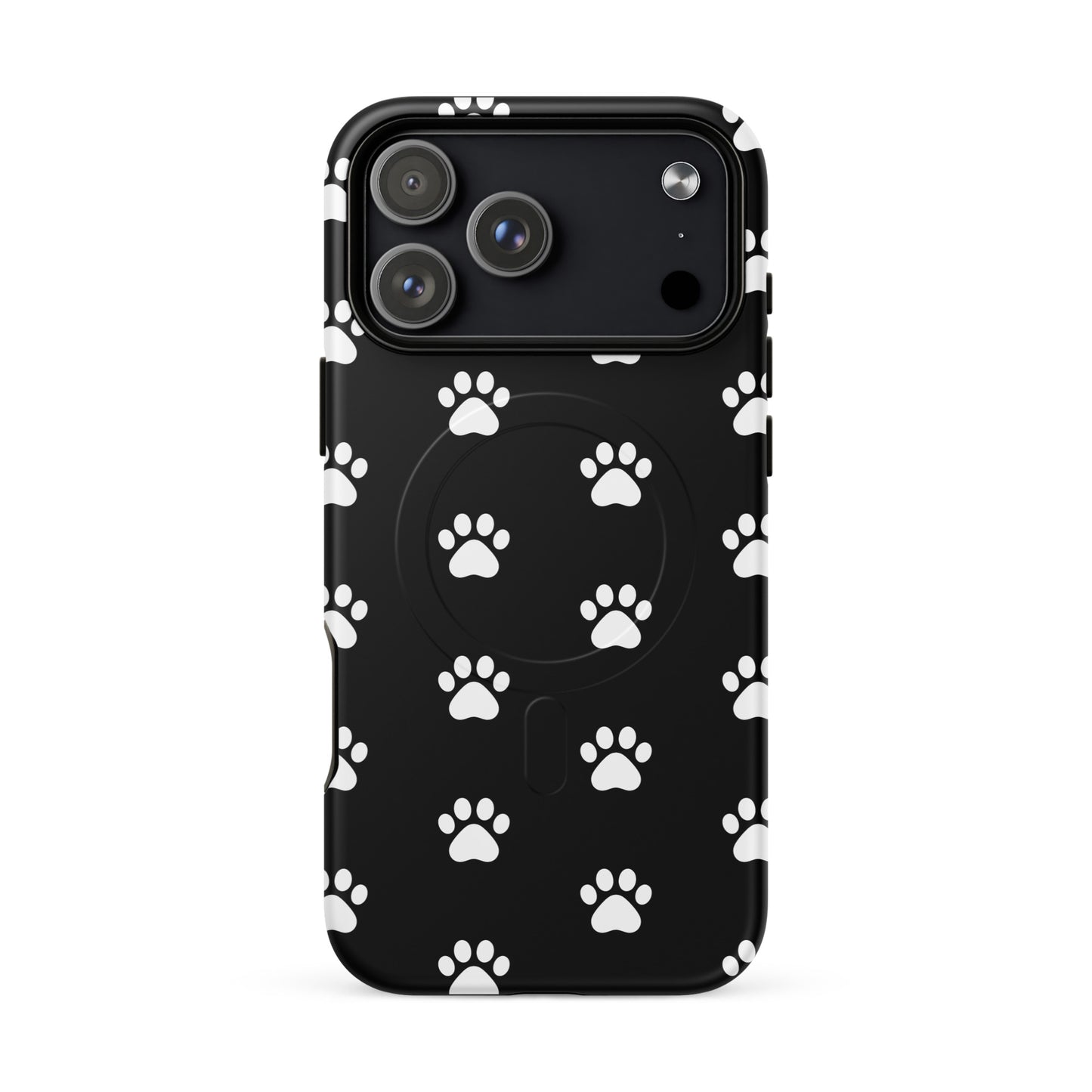 Magnetic Phone Case for iPhone featuring a playful paw print design for pet lovers.