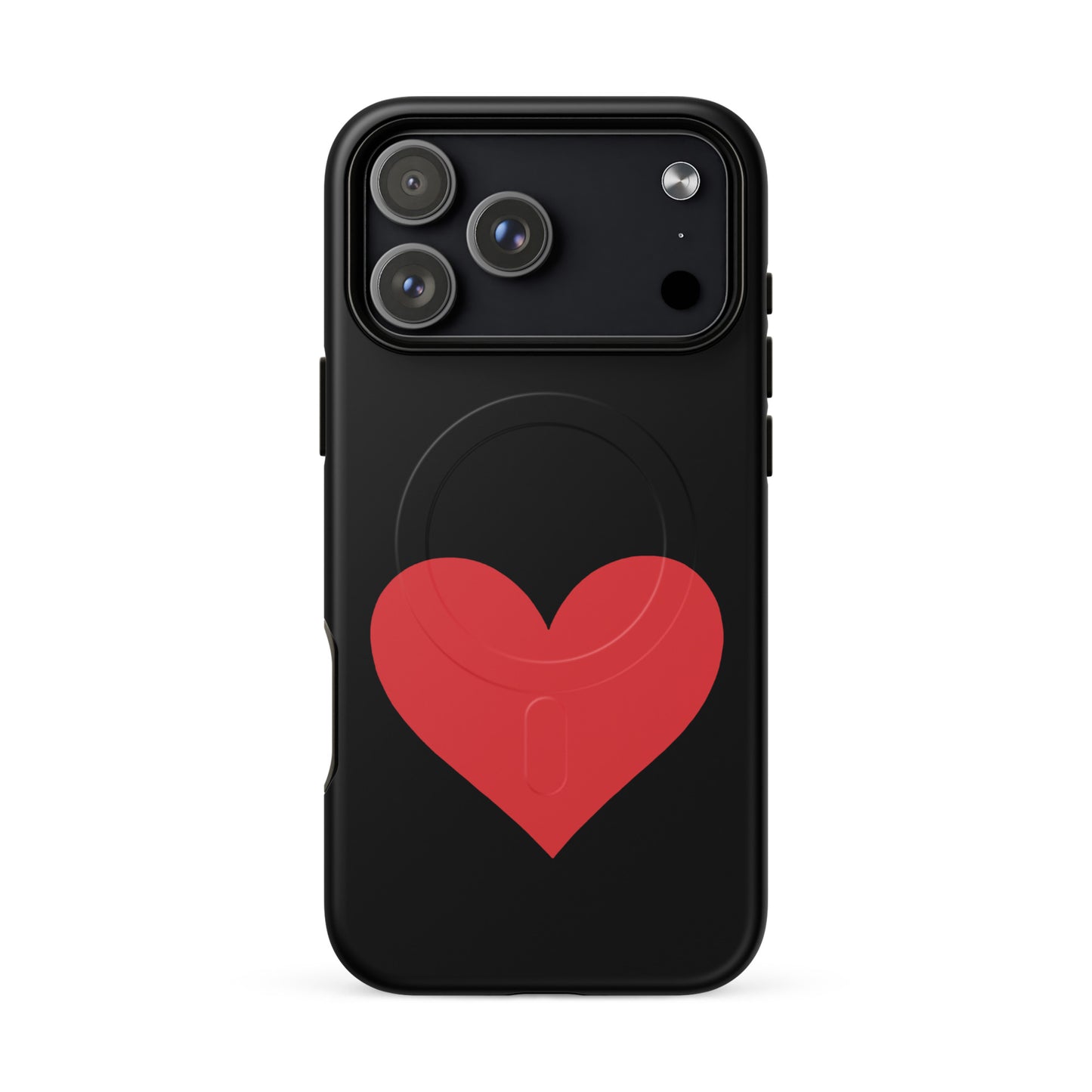 Magnetic Phone Case featuring a vibrant heart design in red, perfect for expressing love and protecting your iPhone.